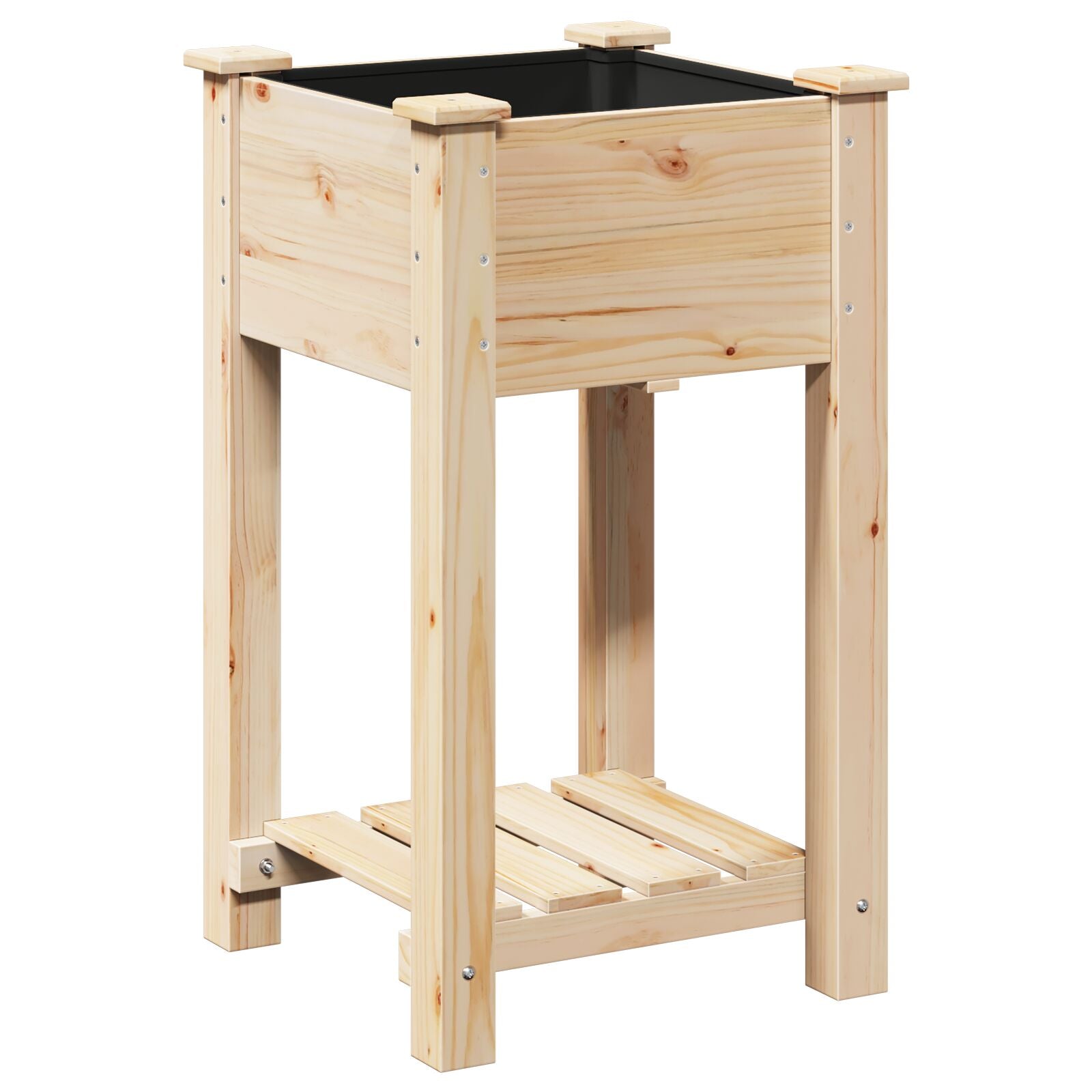 Hageplanter med hylle 45x45x76 cm Solid tre Furu