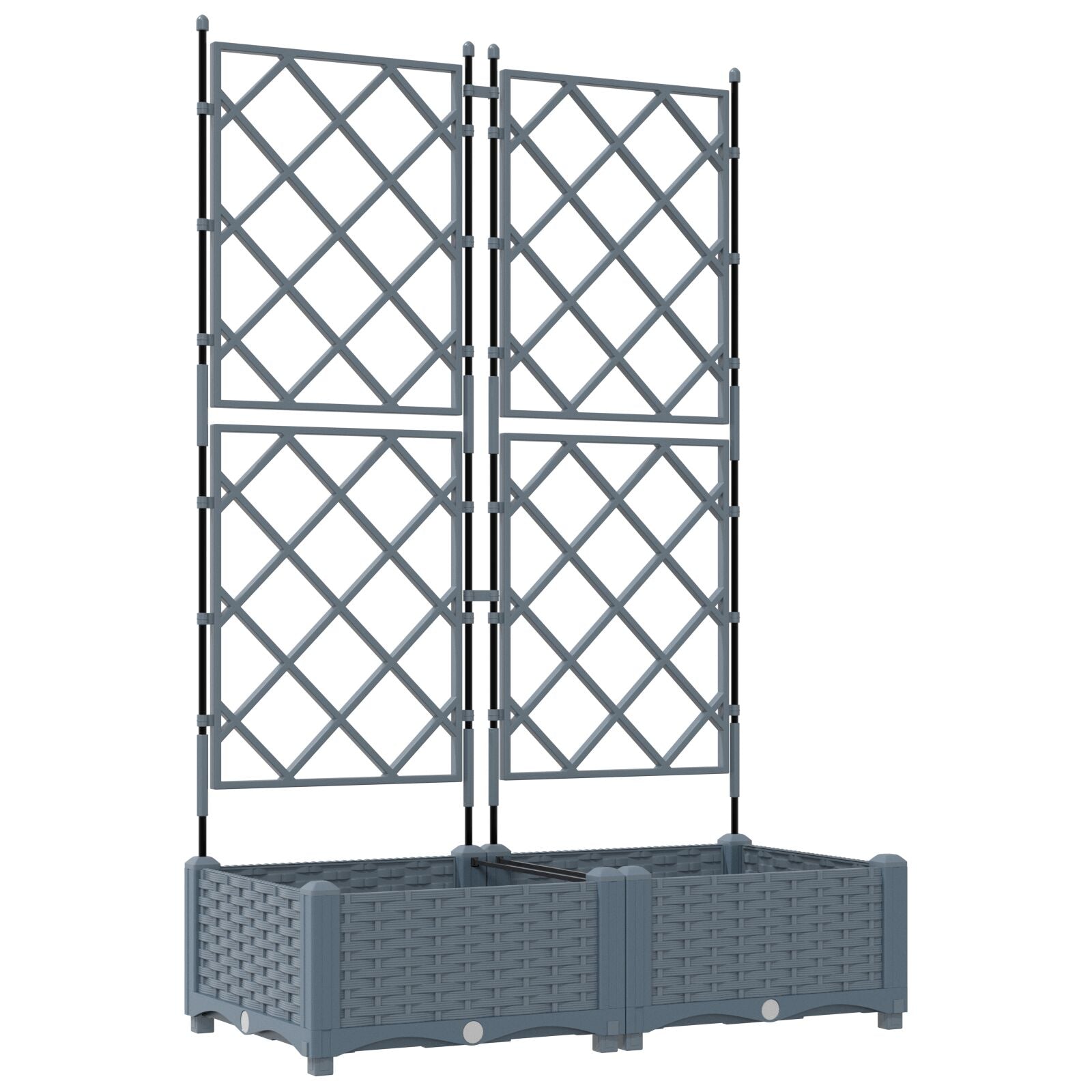 Hageplanter med trellis 2 stk Lysegrå 80x40x125,5 cm