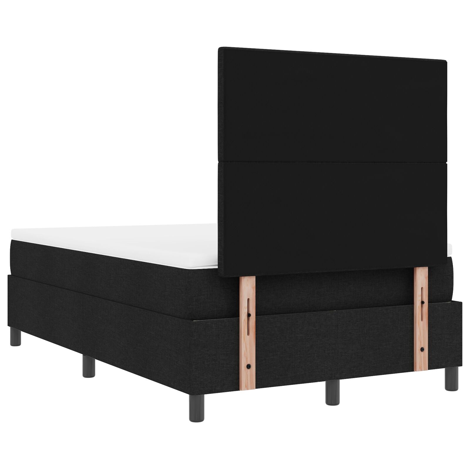 Senge Ramme med Madrass Svart Stoff 120 x 200 cm Seng