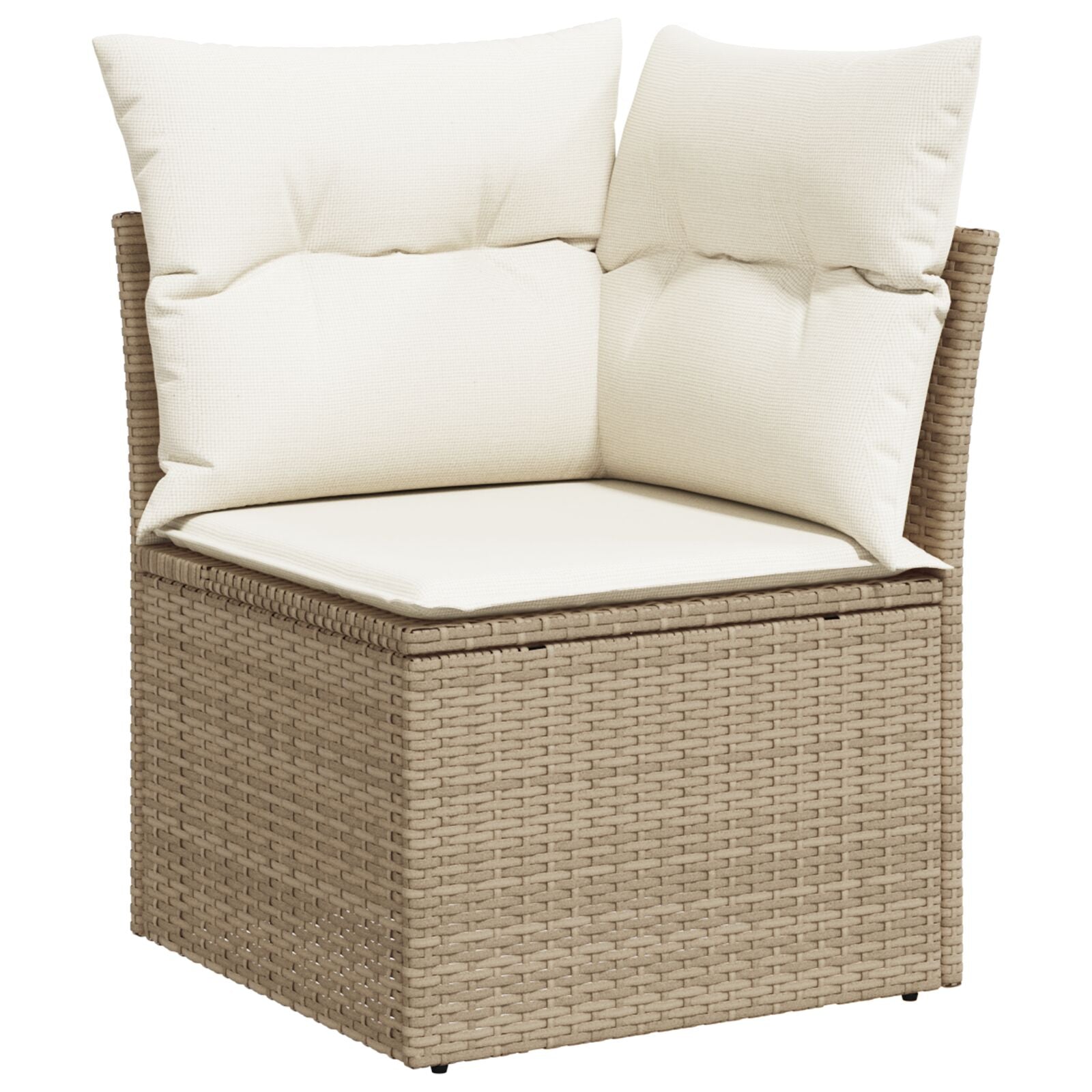 7-delt hagesofa-sett med puter Beige Poly Rattan Akasietre