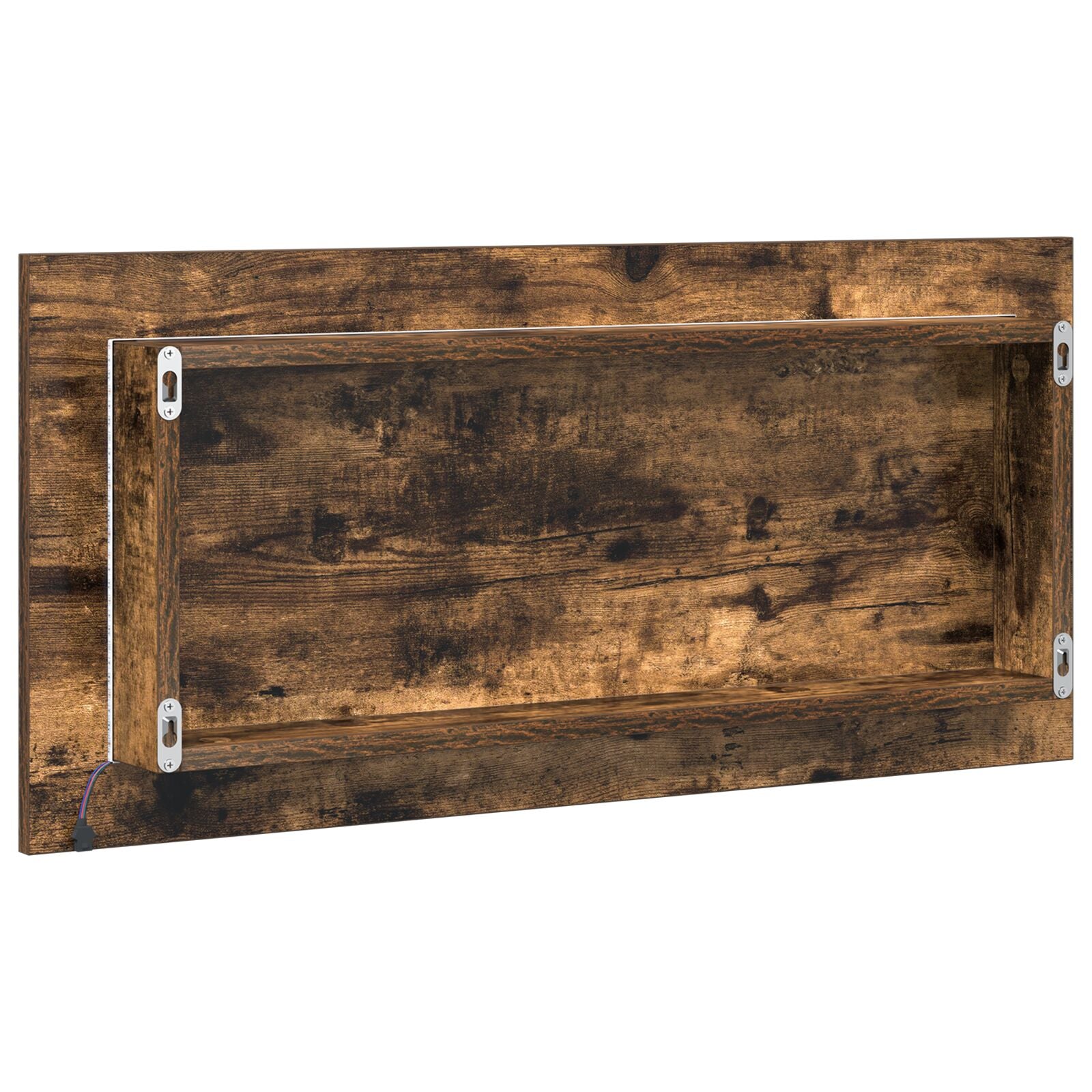 Baderom Speilskap med LED Lys Røkt Eik 80x37 cm