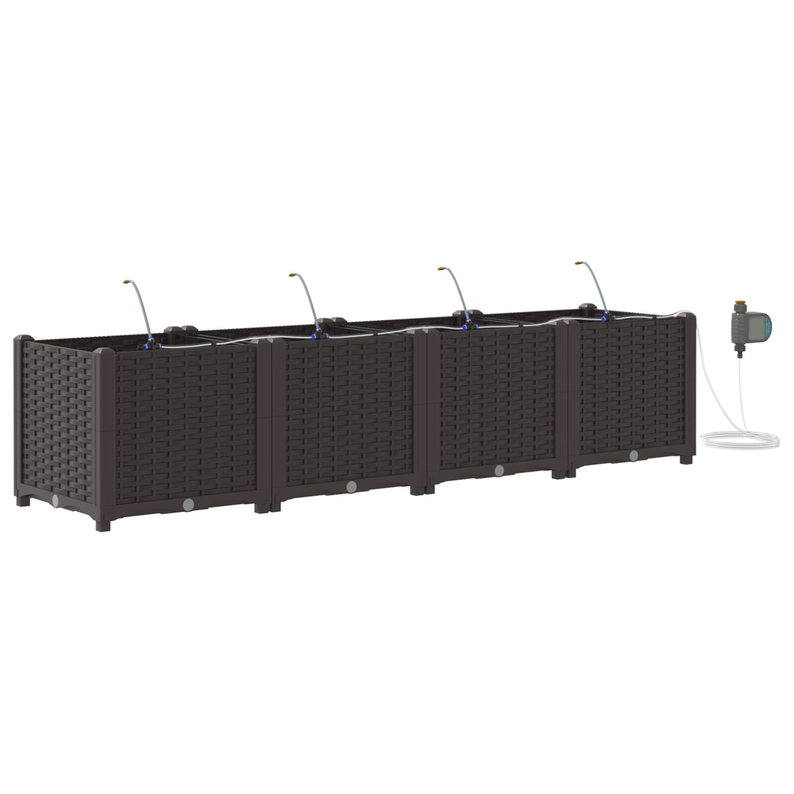 Hagepotter med Vanning System 4 stk Brun