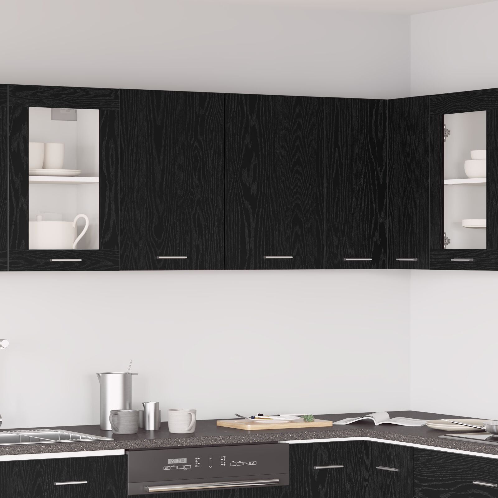 Sort Eik Hengende Skap - 80x31x60 cm - Laget av Konstruert Tre