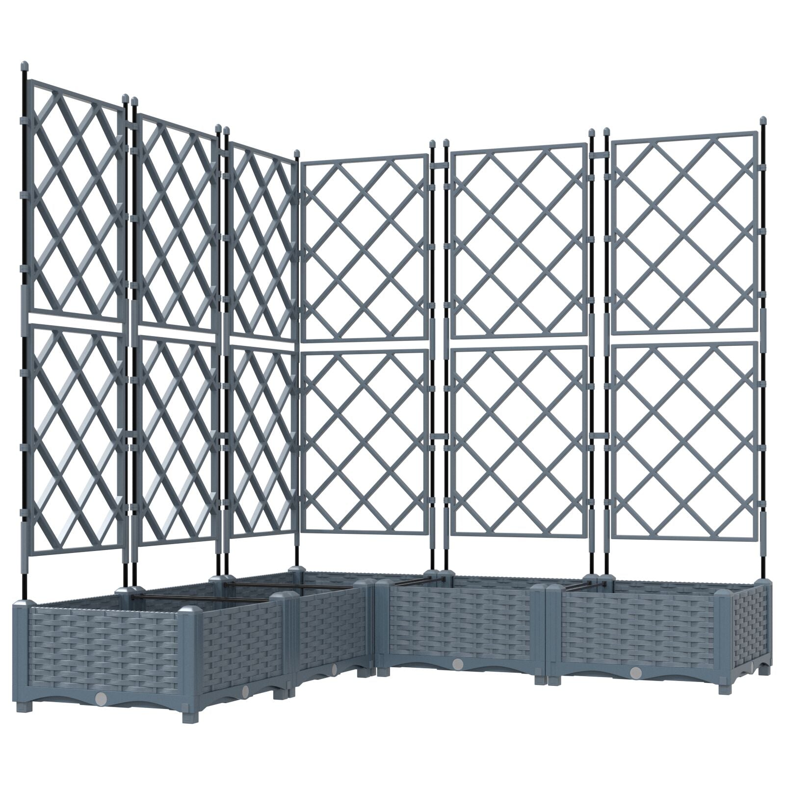 Hageplanter med Trellis 5 stk Lysegrå 120x120x125,5 cm