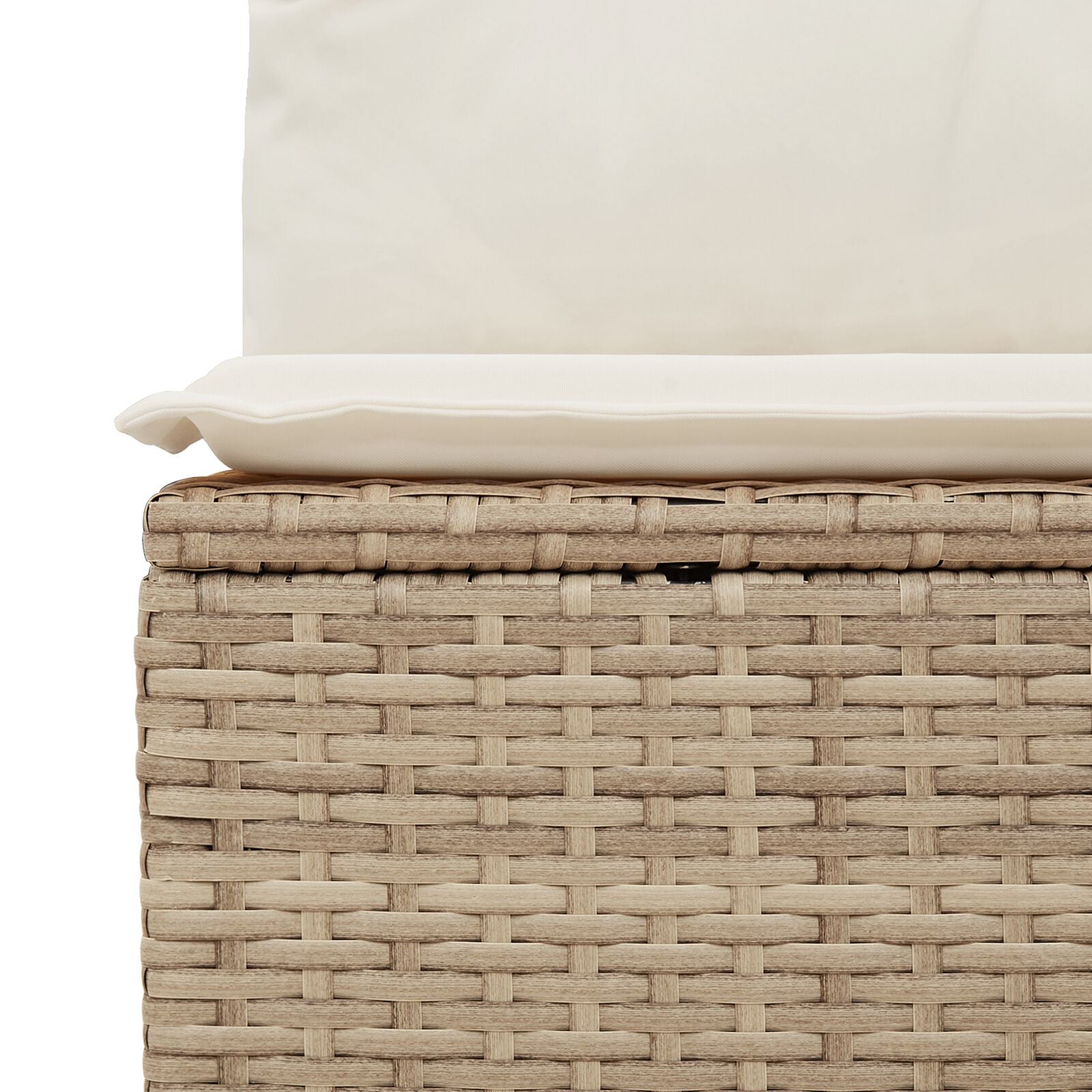 7-delt hagesofa-sett med puter Beige Poly Rattan Akasietre