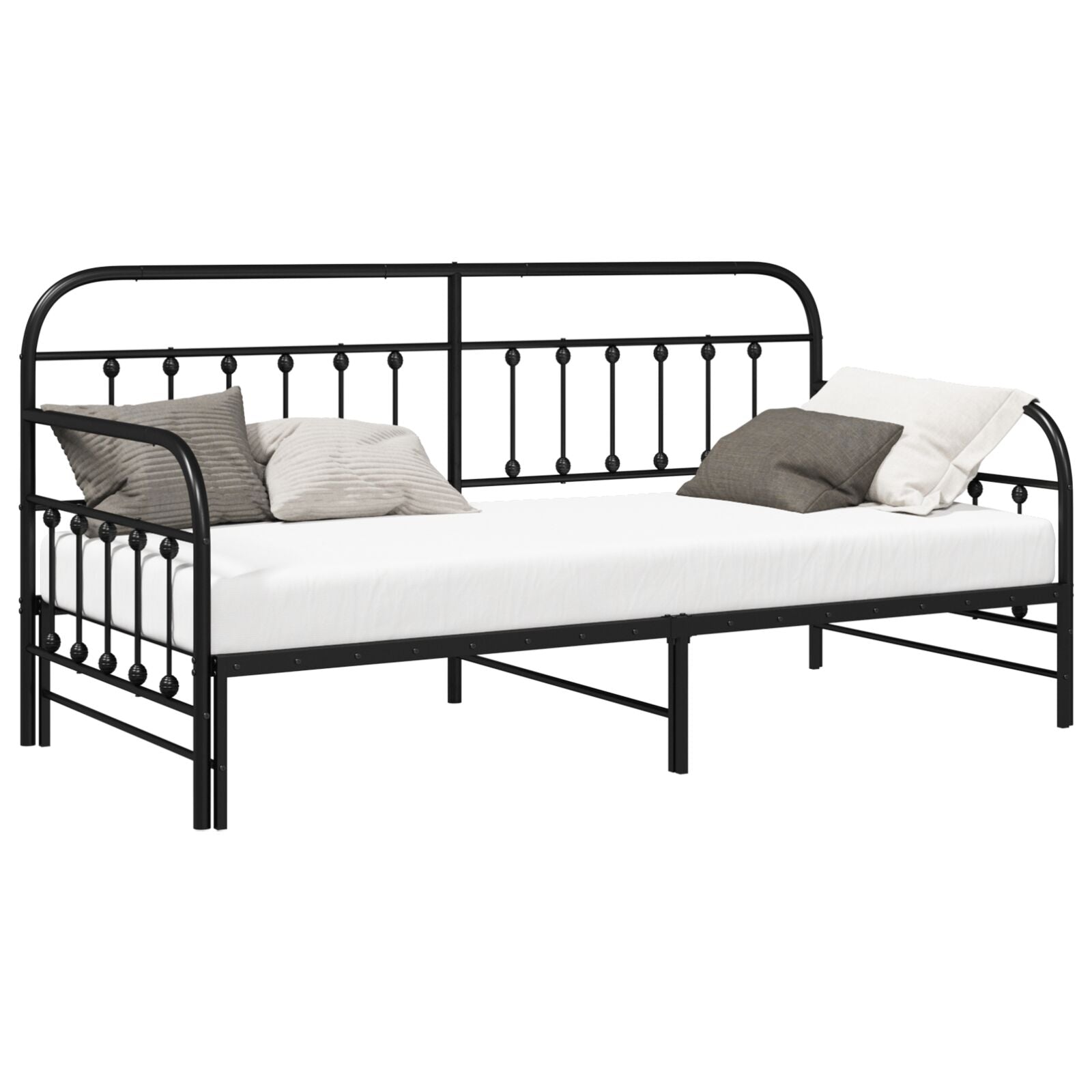 Sovesofa med sovesoffa Svart 100x190 cm Stål
