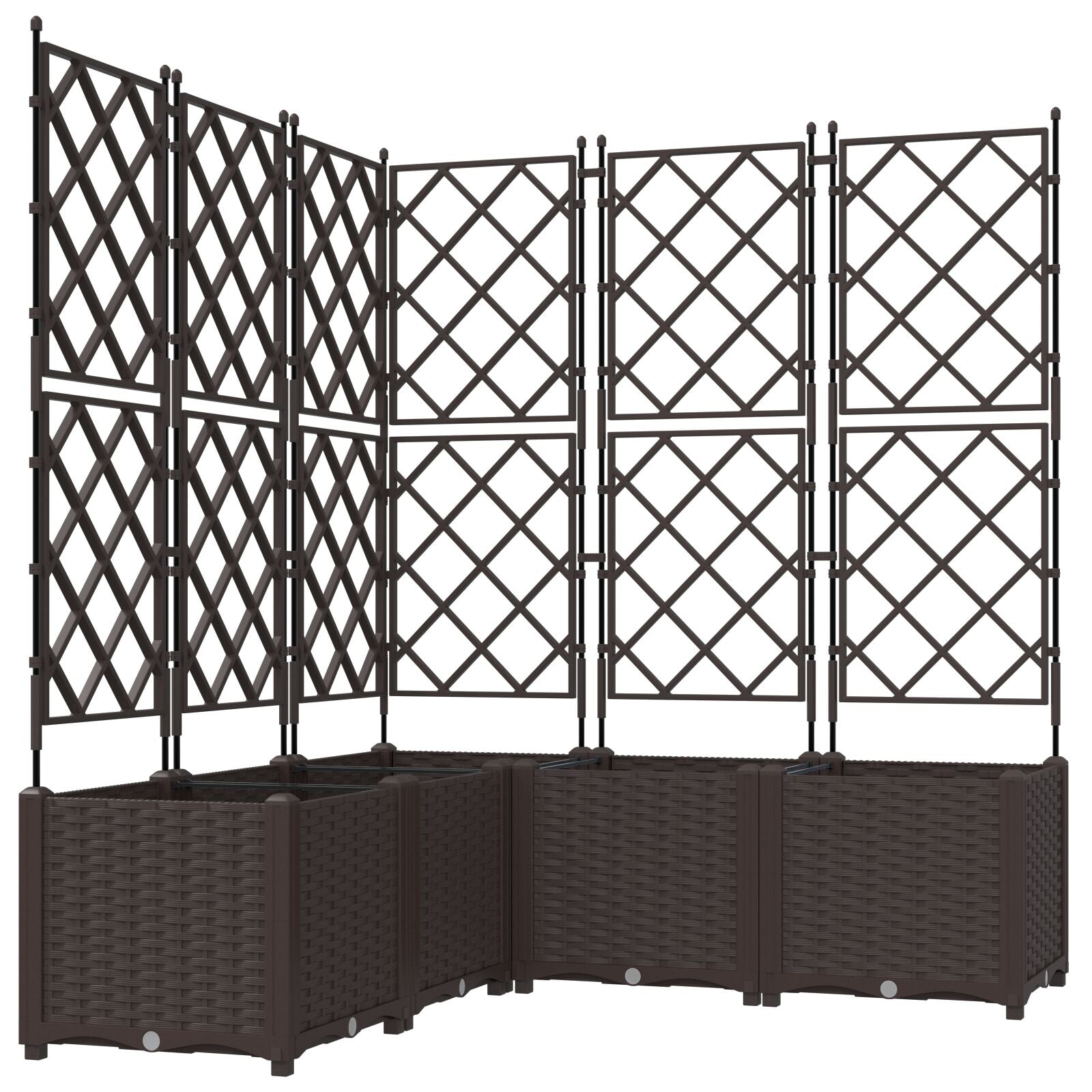 Hageplanter med gitter 5 stk Brun 120x120x143 cm