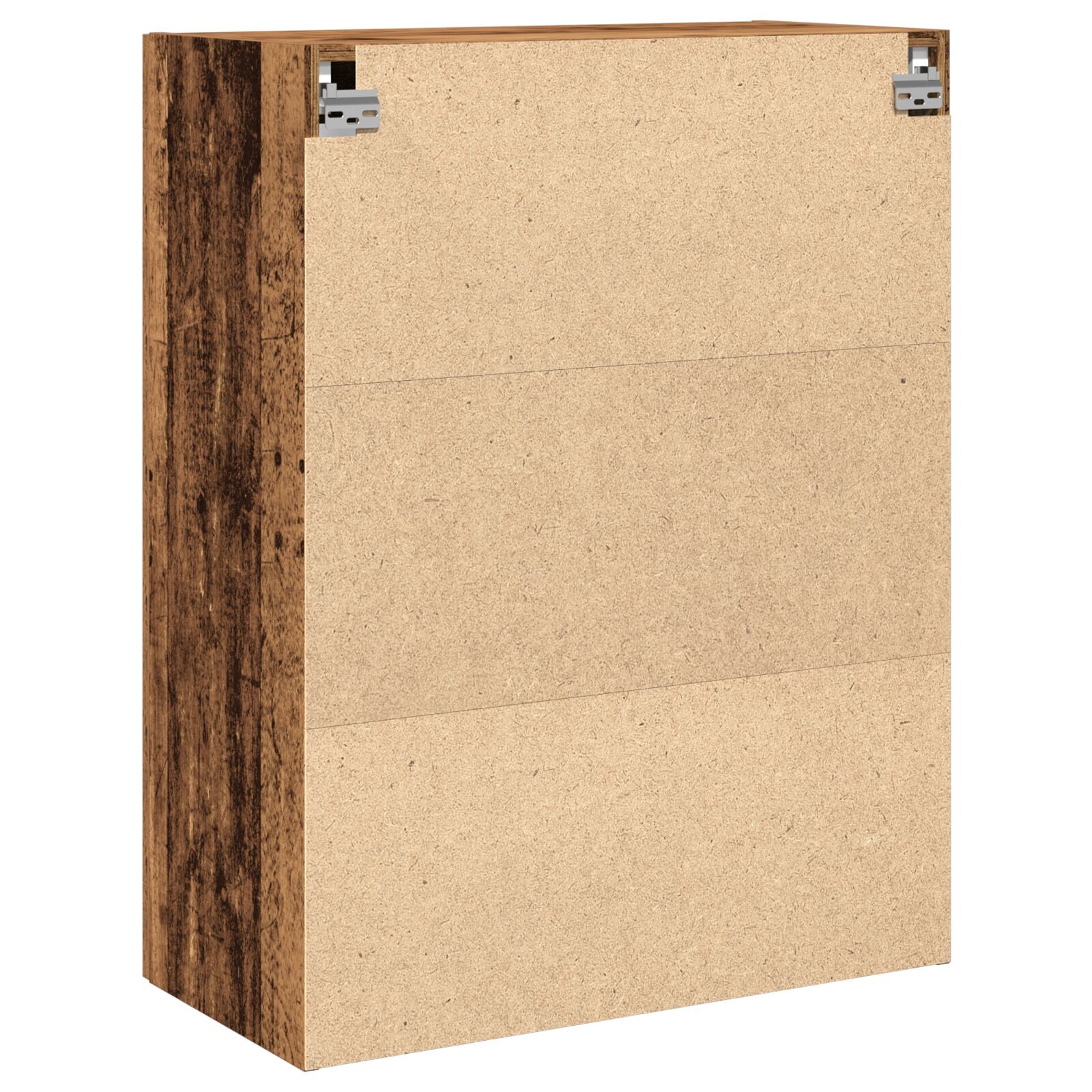 Vegghengt skap med glassdører gammelt tre 69,5x34x90 cm