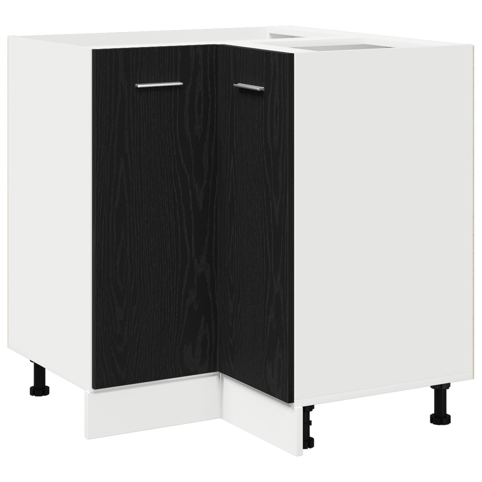 Sort Eik Hjørnebunnskap - 75.5x75.5x81.5 cm