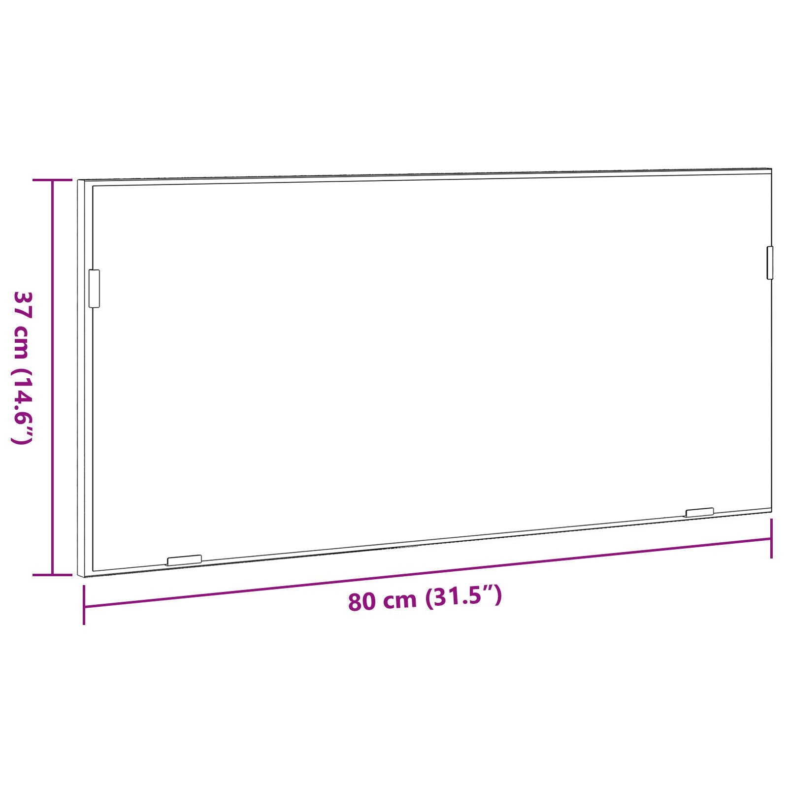 Baderom Speilskap med LED Lys Røkt Eik 80x37 cm