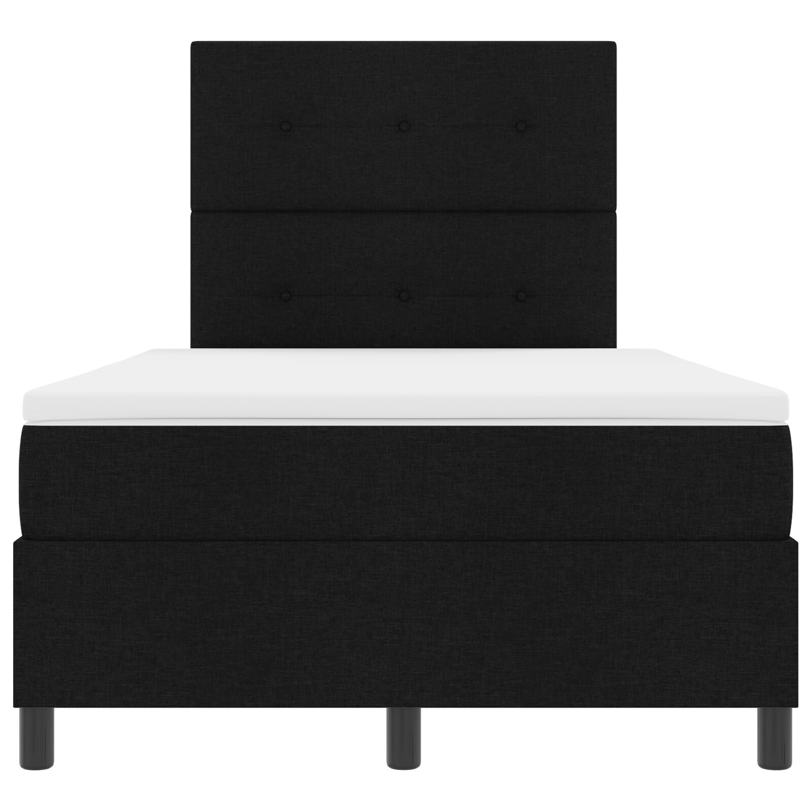 Senge Ramme med Madrass Svart Stoff 120 x 200 cm Seng