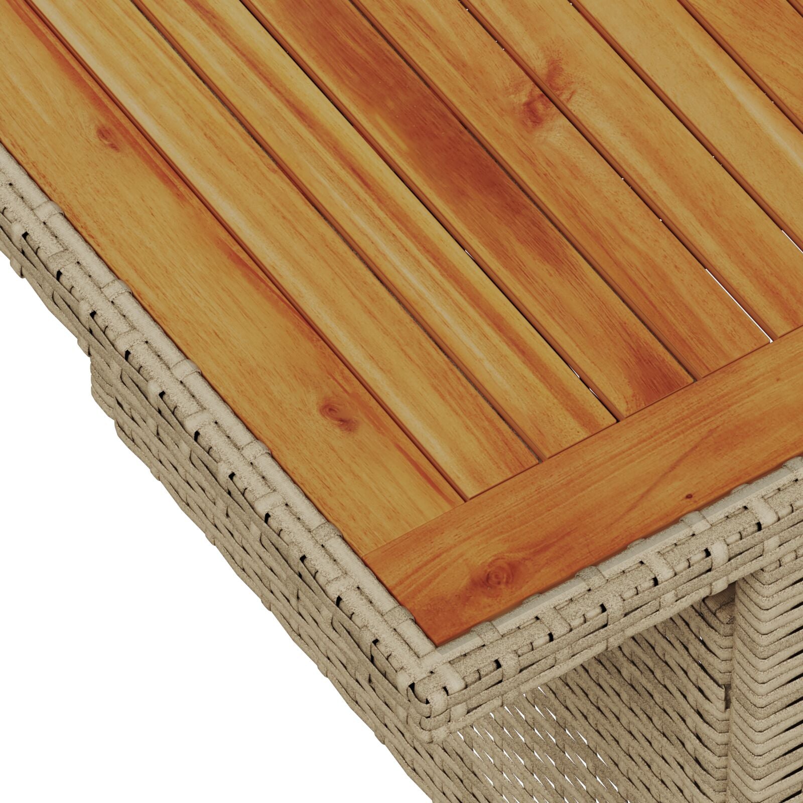 7-delt hagesofa-sett med puter Beige Poly Rattan Akasietre