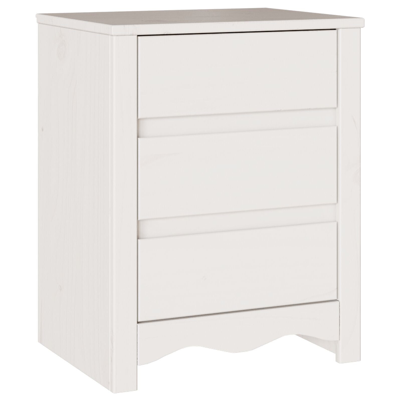 Nattbord "DRAMMEN" Hvit 45x35x56 cm Massivt Tre Furu