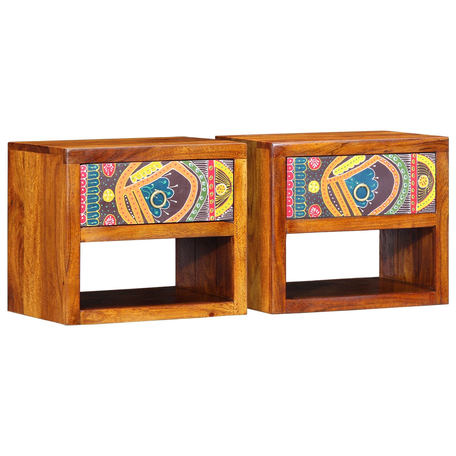 Nattbord 2 stk 40x35x35 cm Massivt Tre Akasie