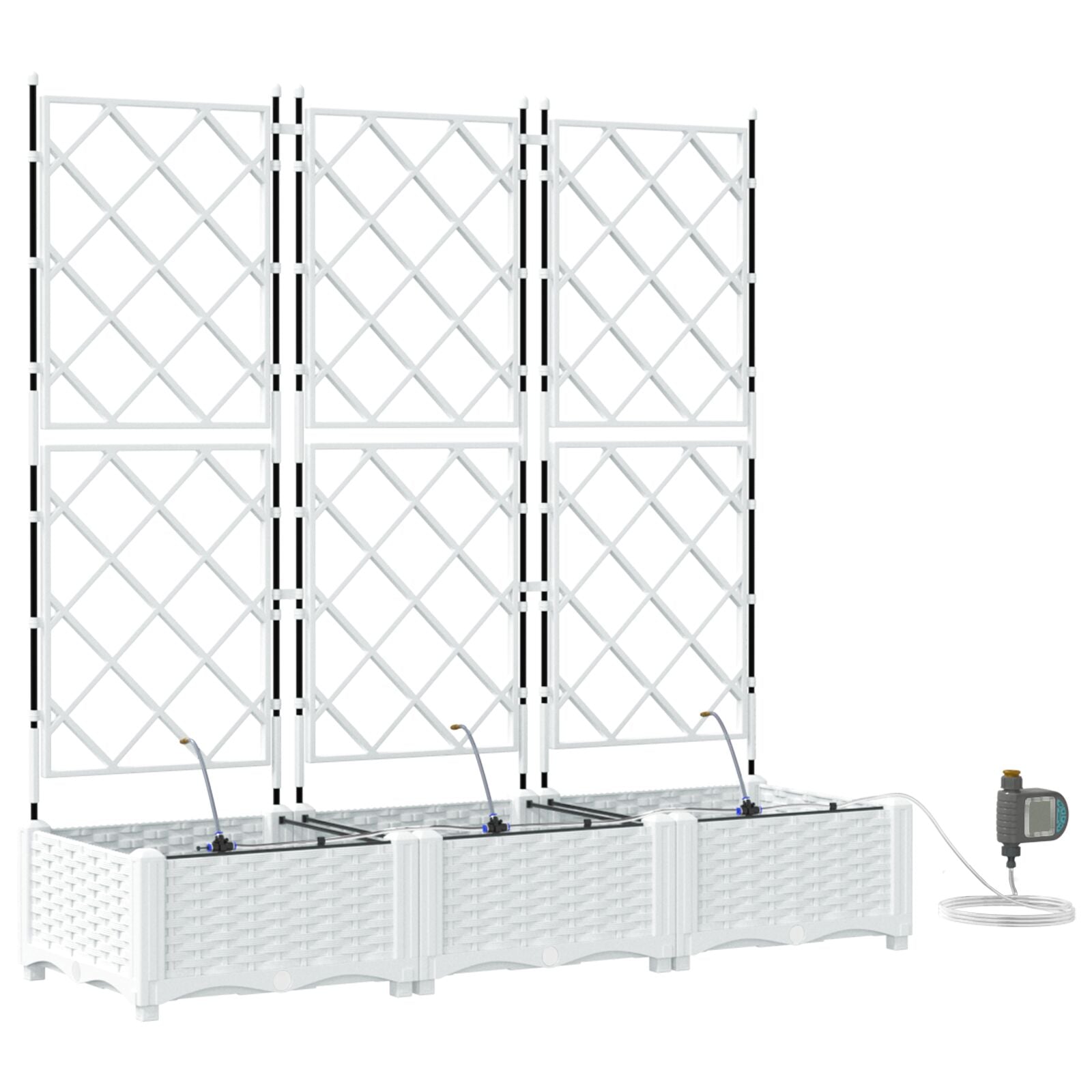 Hageplanter med vanning system 3 stk Hvit