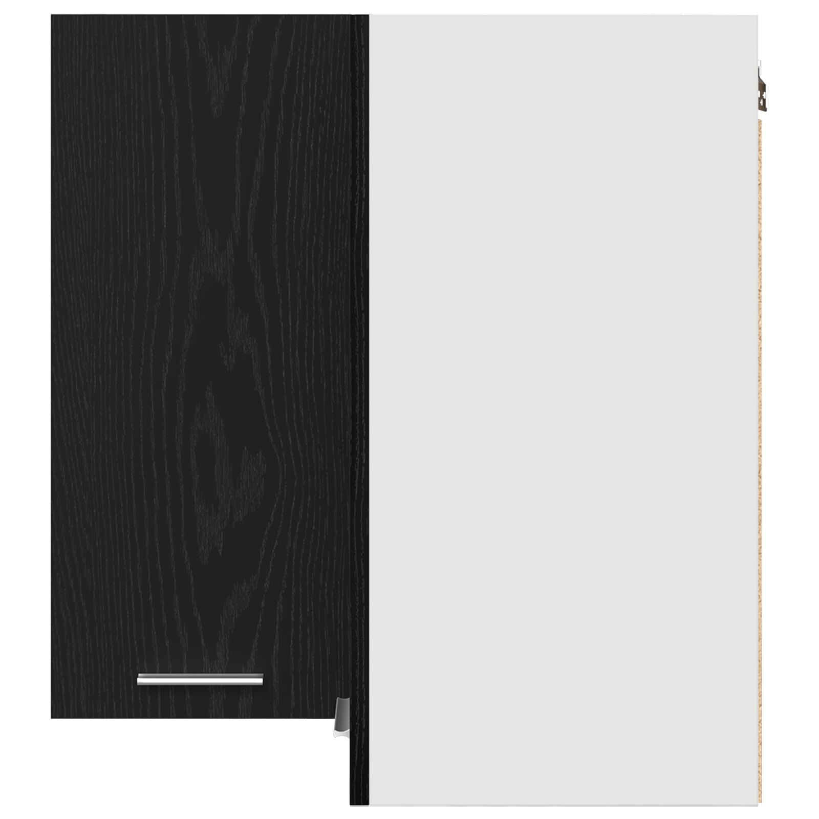 Hjørneskap - Svart Eik - 57x57x60 cm - Laget av Konstruert Tre