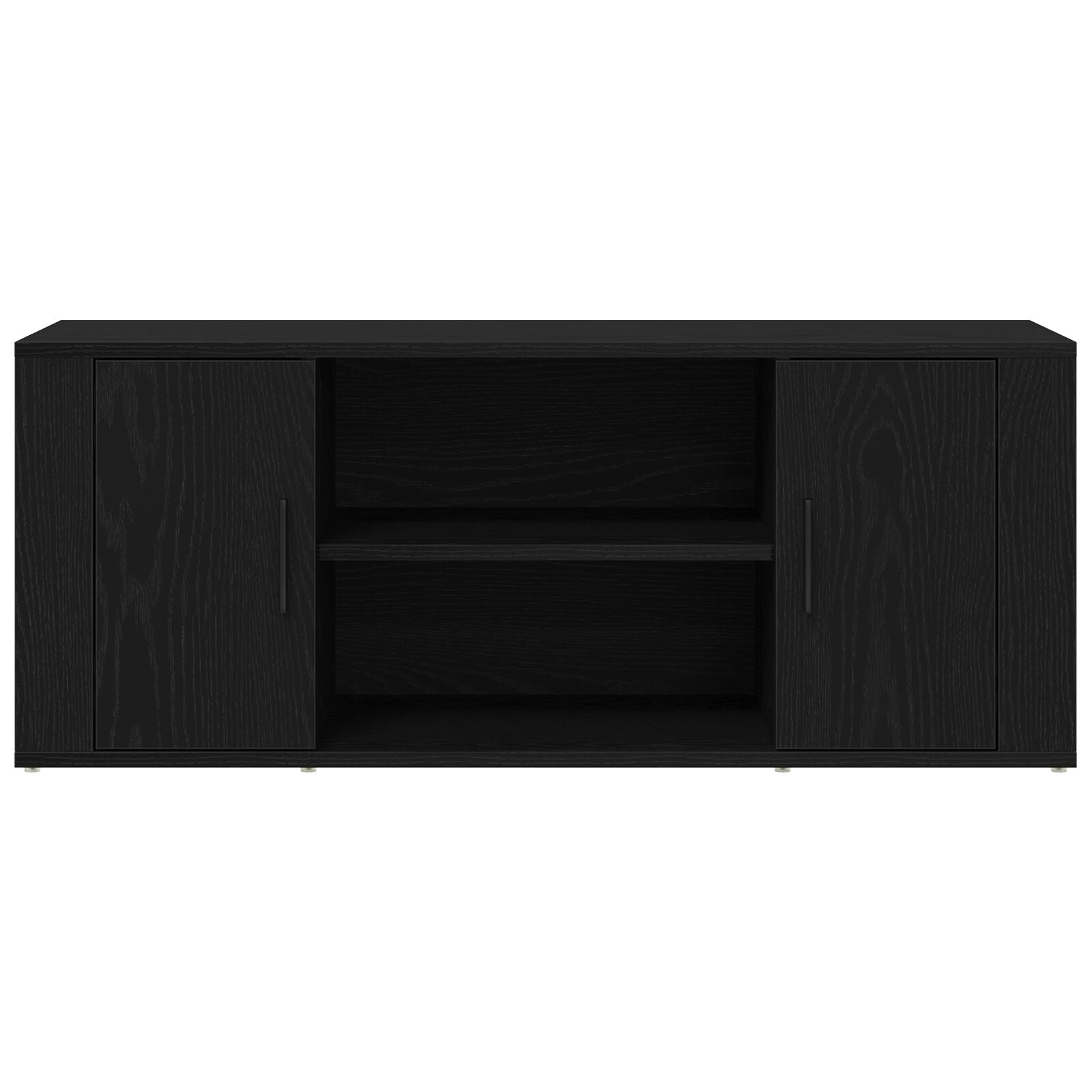 TV-benk Svart Eik 100x35x40 cm Konstruert Tre