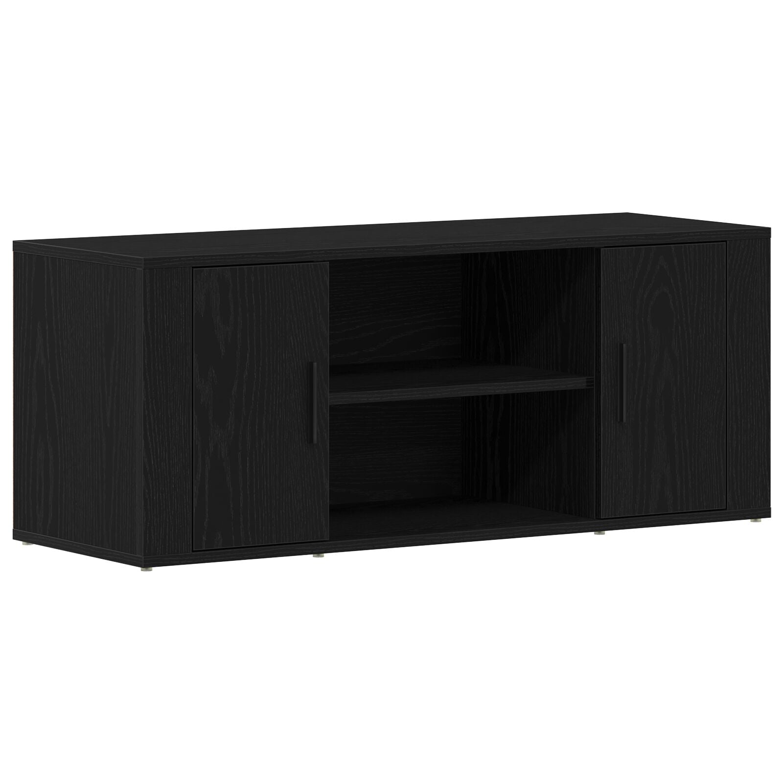 TV-benk Svart Eik 100x35x40 cm Konstruert Tre