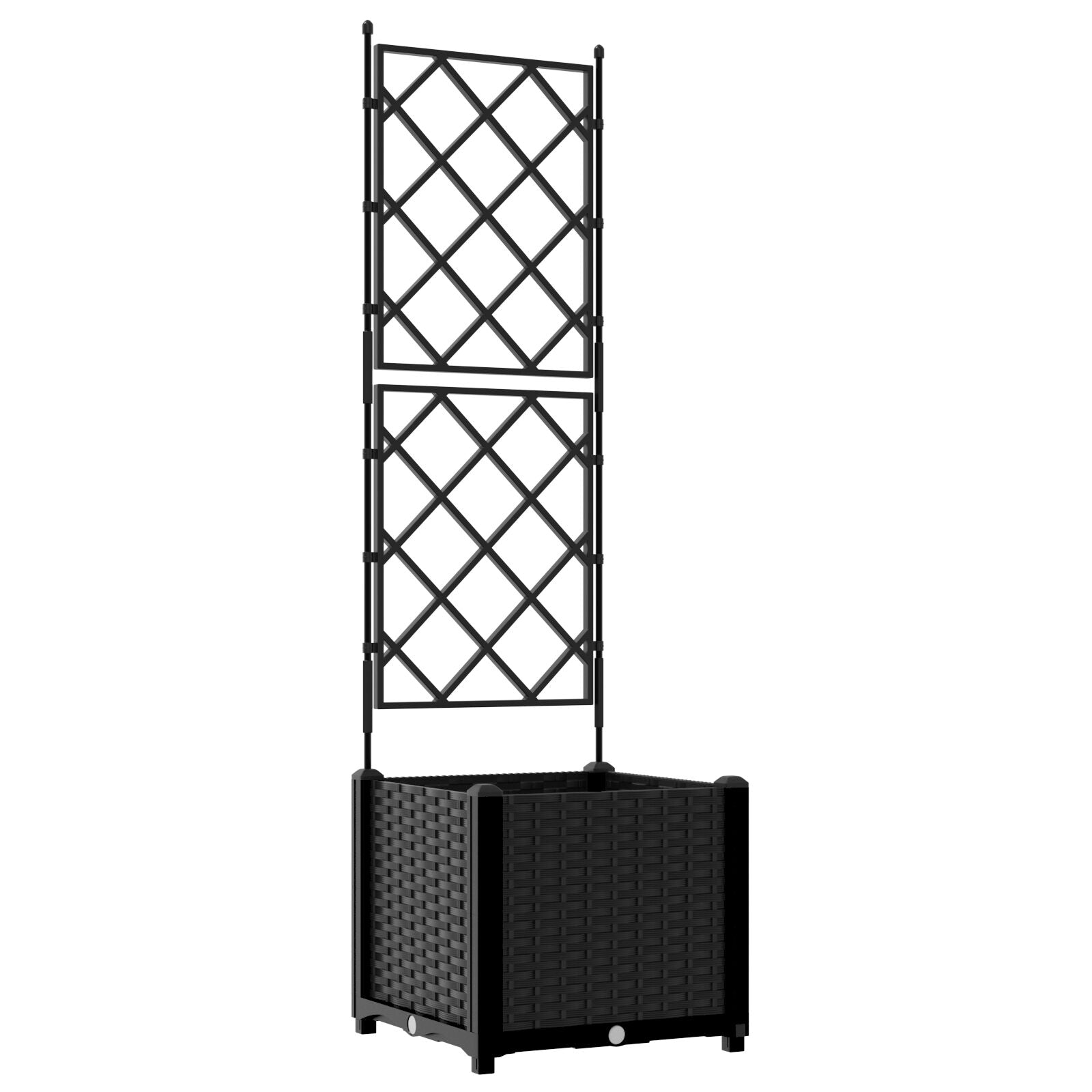 Hagepotte med Trellis Svart 40x40x143 cm