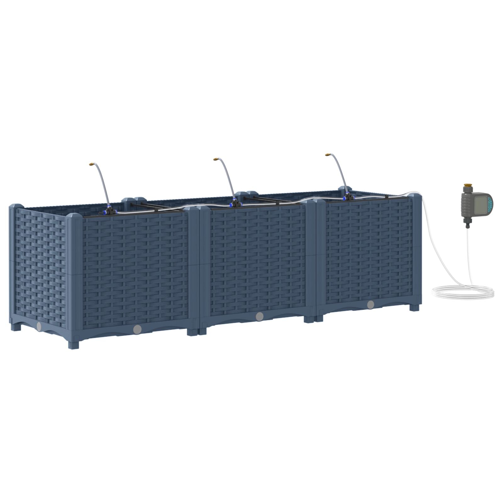 Hageplanter med Vanning System 3 stk Grå