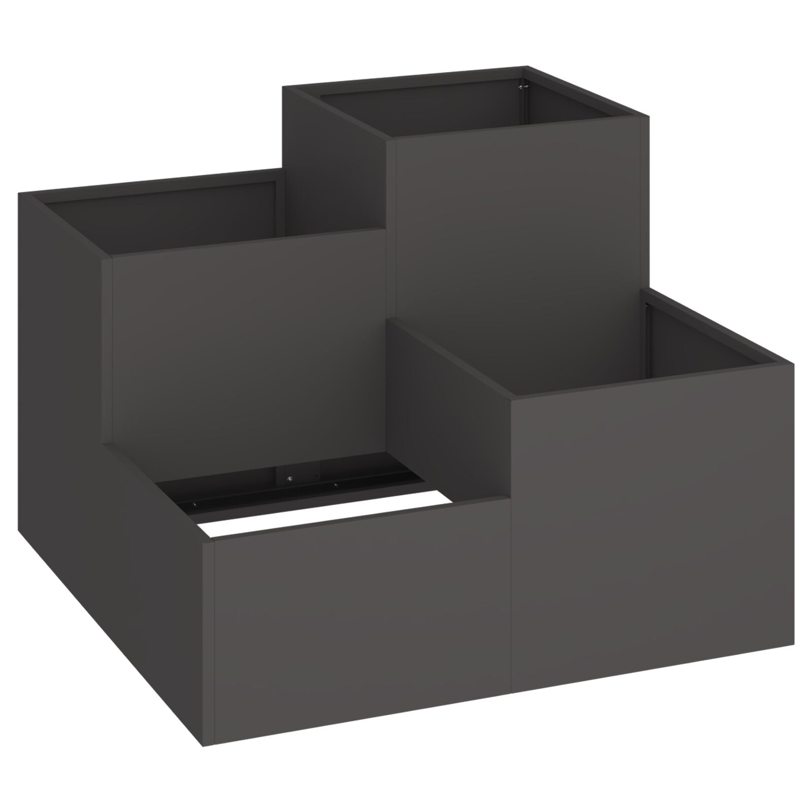 Hageplanter 100x100x60 cm Svart Stål