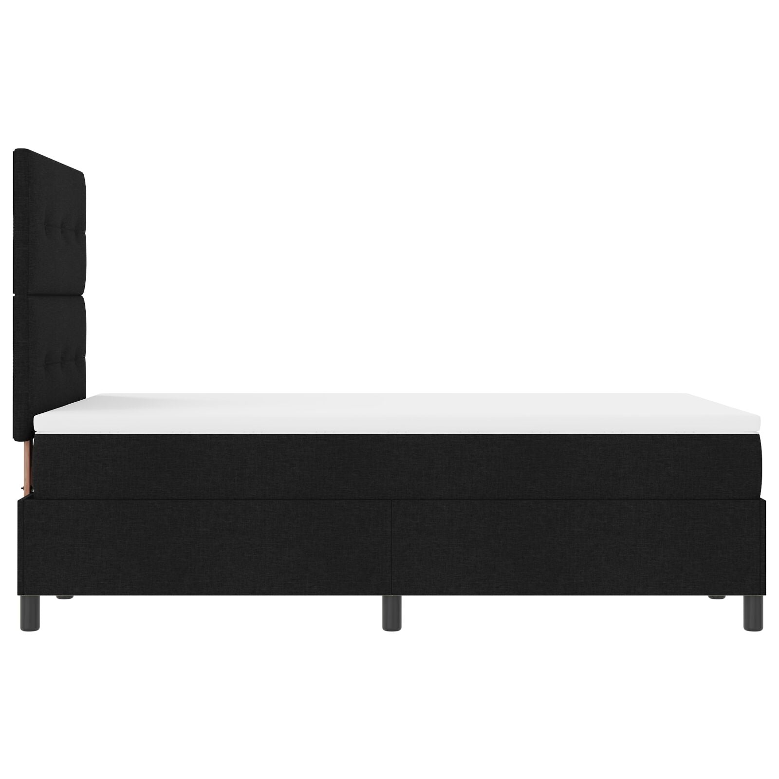 Senge Ramme med Madrass Svart Stoff 120 x 200 cm Seng
