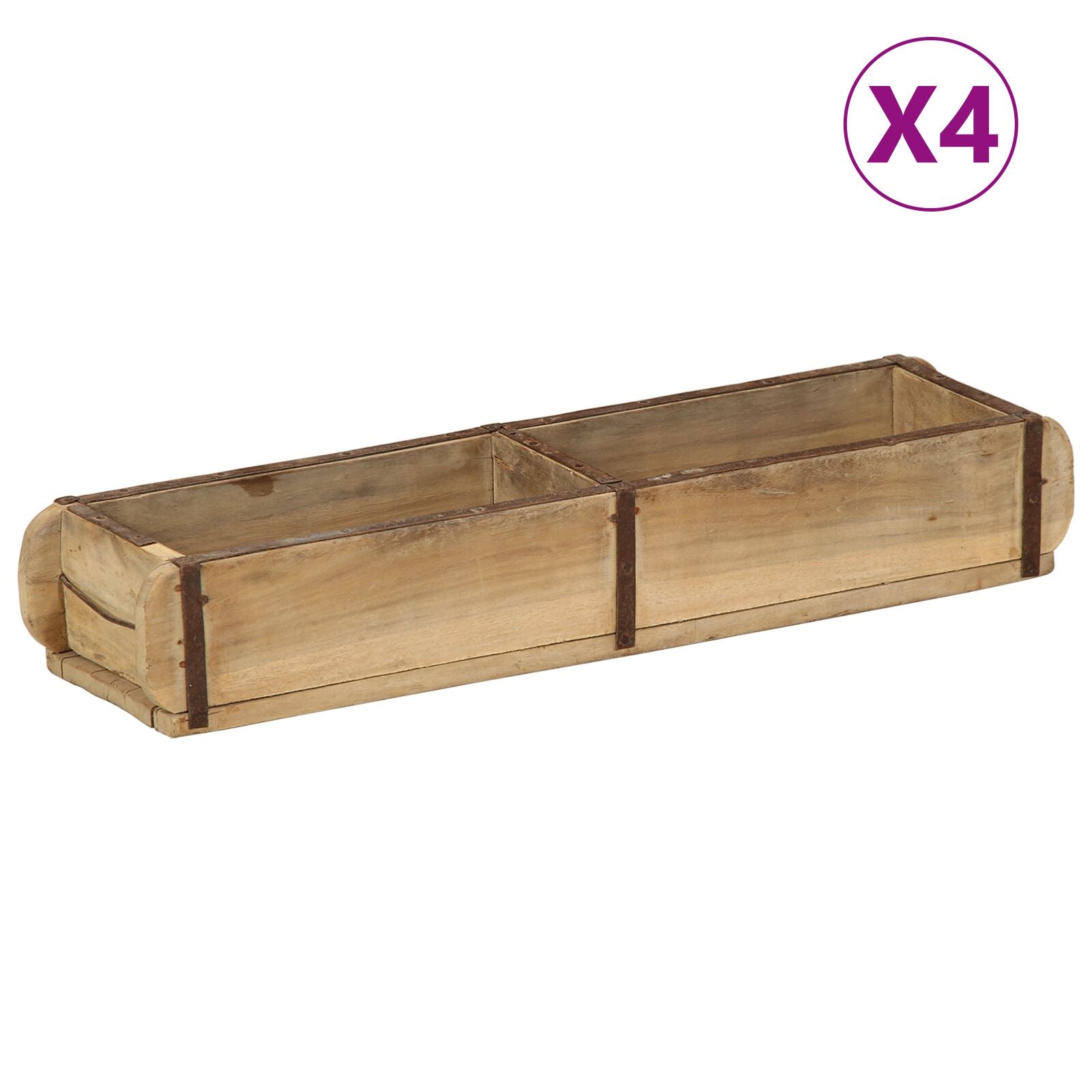 Brett 4 stk 60,5x15x9 cm Solid Tre Resirkulert