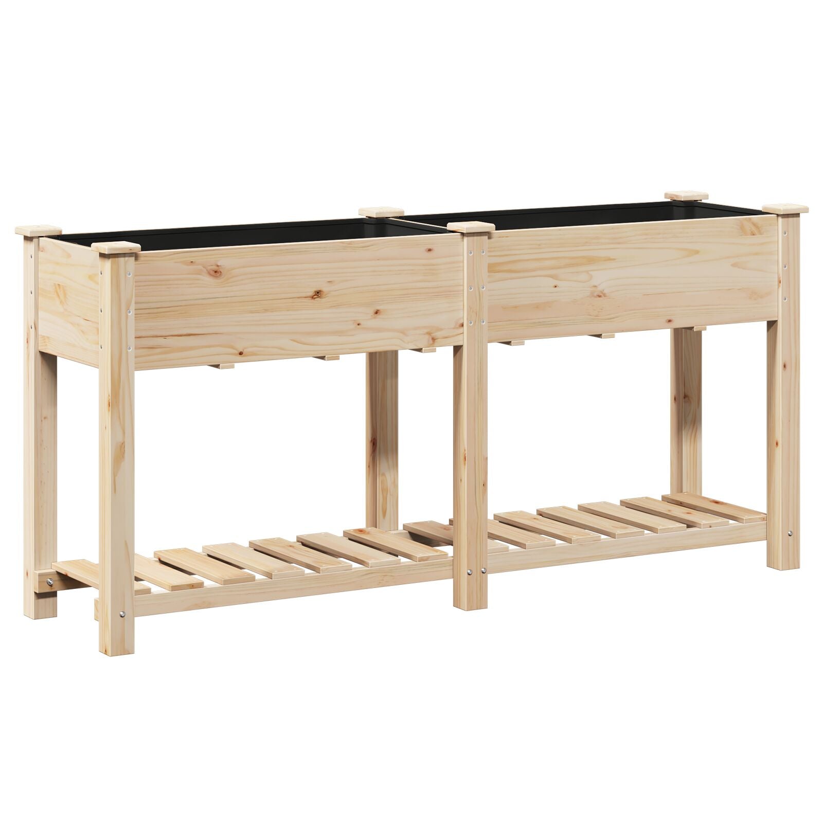 Hageplanter med hylle 161x43x76 cm Solid tre furu