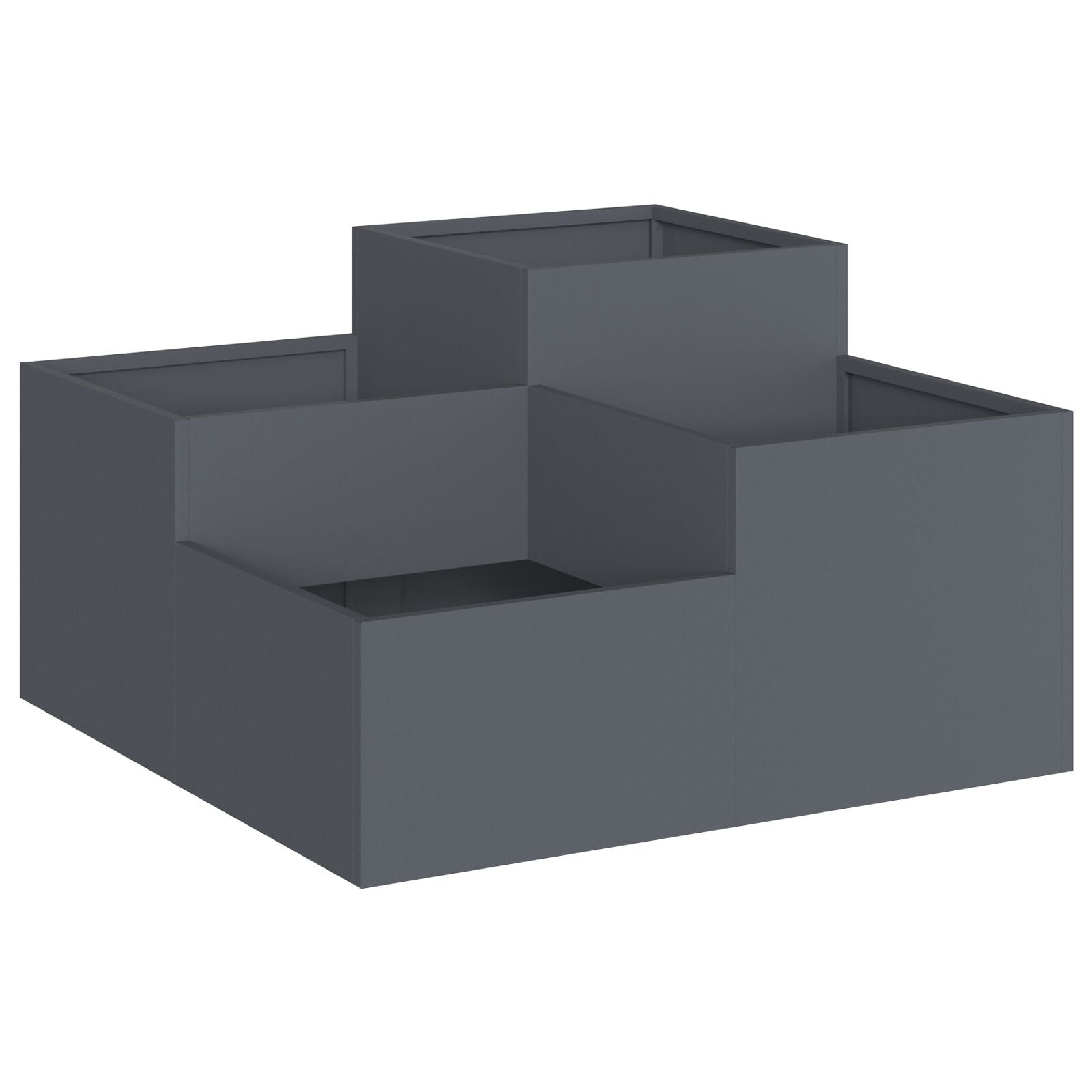 Hageplantekasse 80x80x48 cm Antrasitt Stål