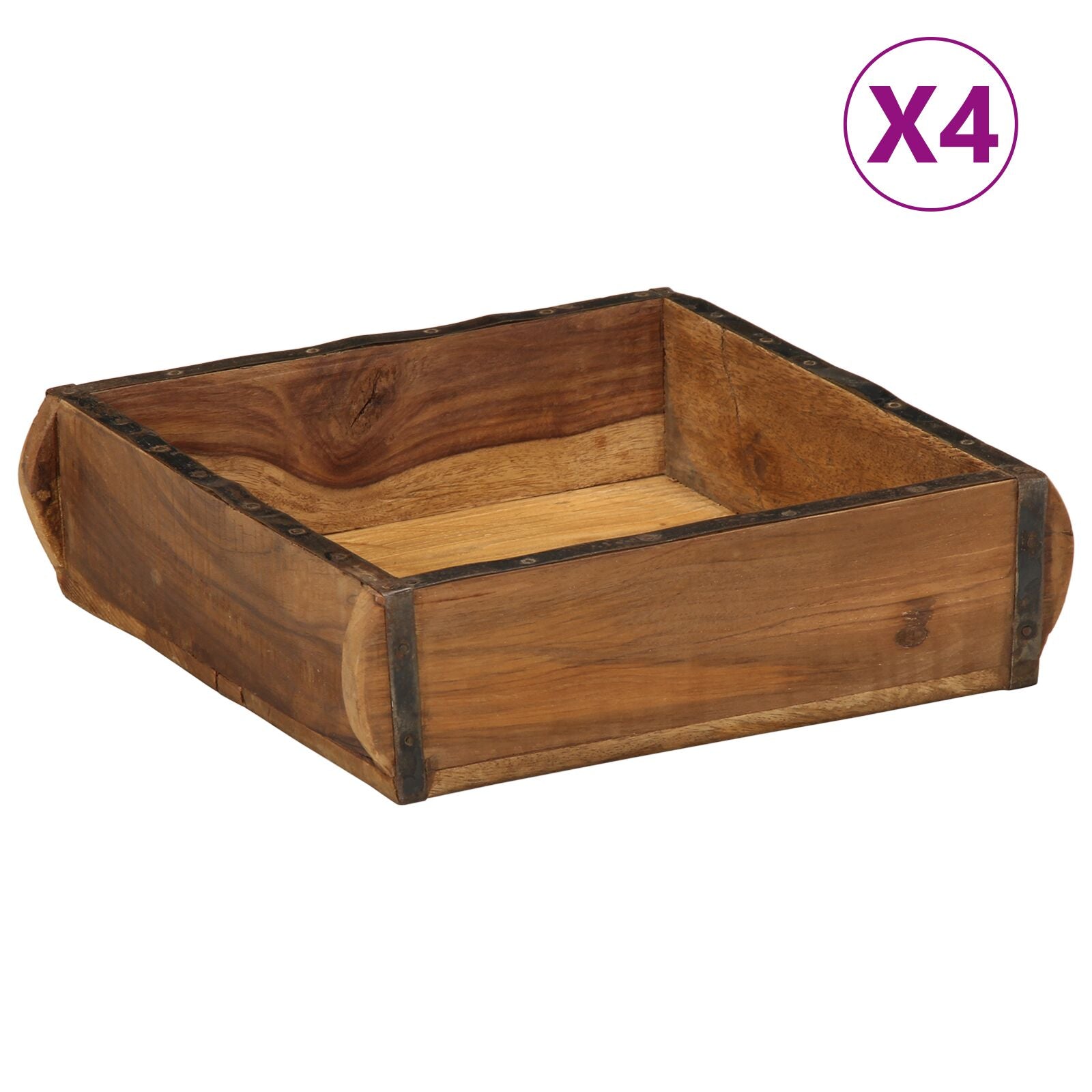 Brett 4 stk 31x29x10 cm Massivt Tre Gjenbruk