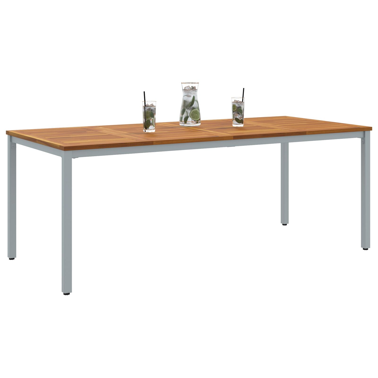 Hagebord 200x90x75 cm Solid Akasietre og Metall