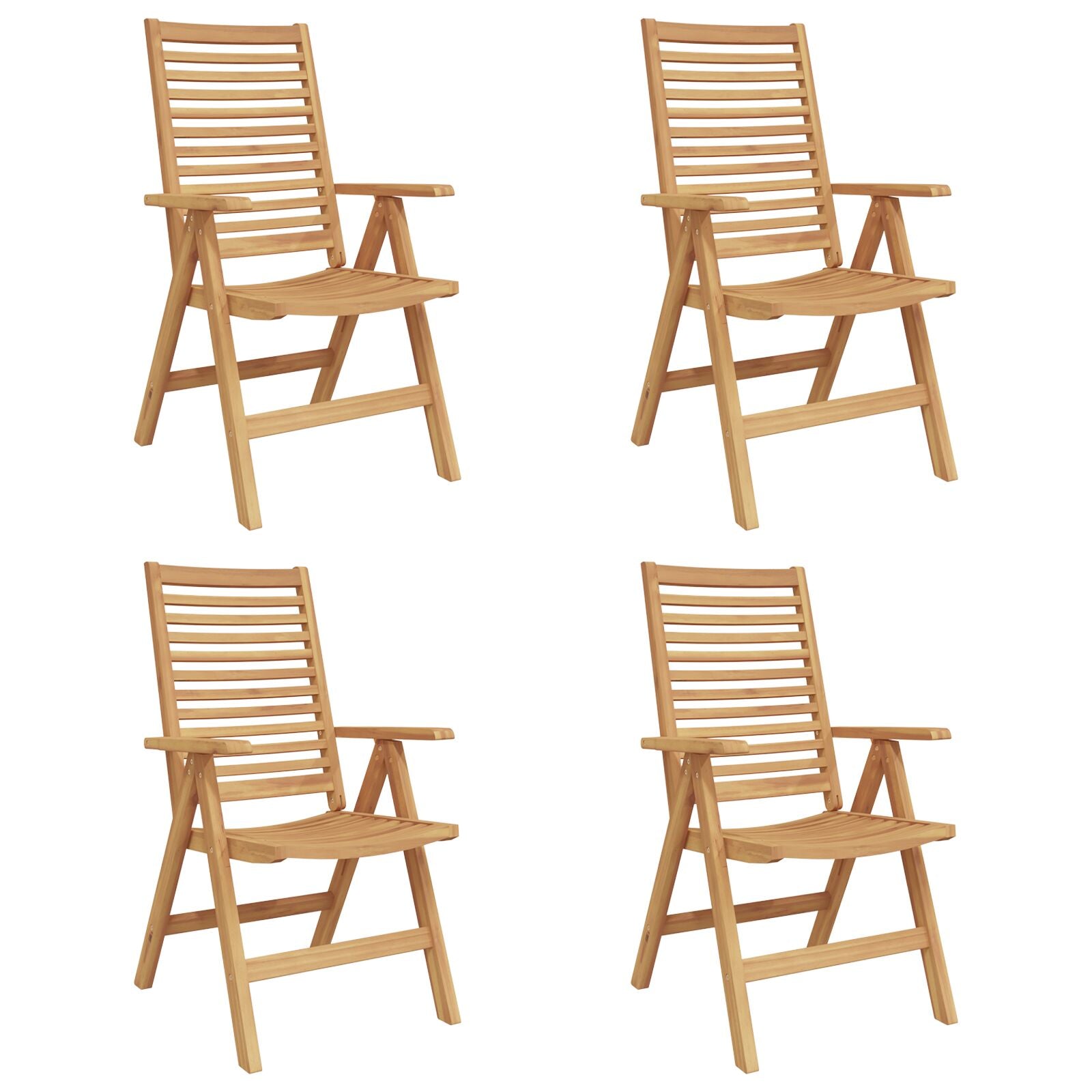 Hagemøbler Sammenleggbar 4 stk Solid Teak, vidaXL Hagemøbler 2 stk Solid Teak