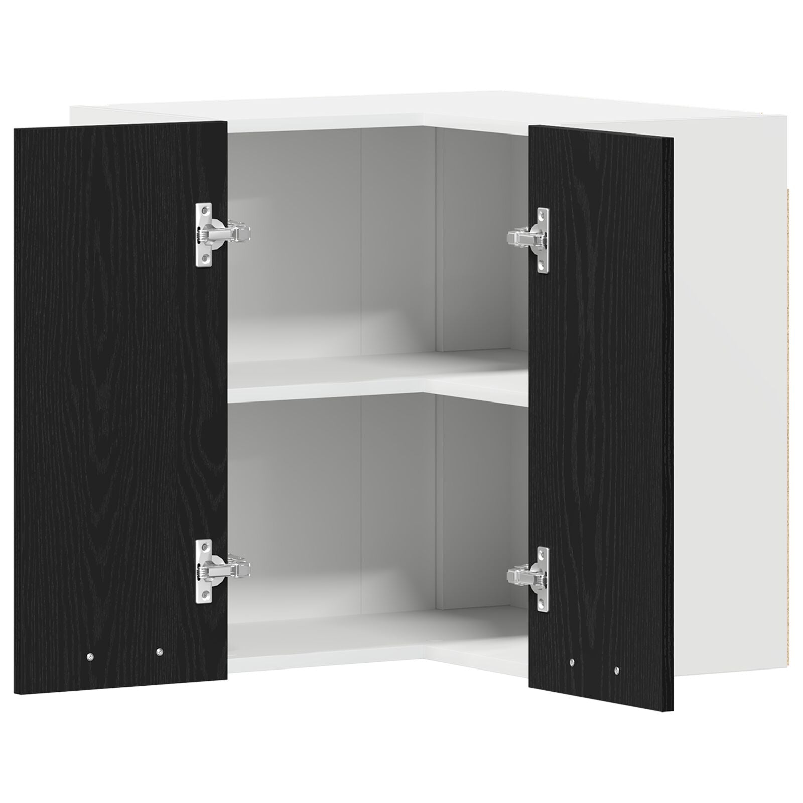 Hjørneskap - Svart Eik - 57x57x60 cm - Laget av Konstruert Tre