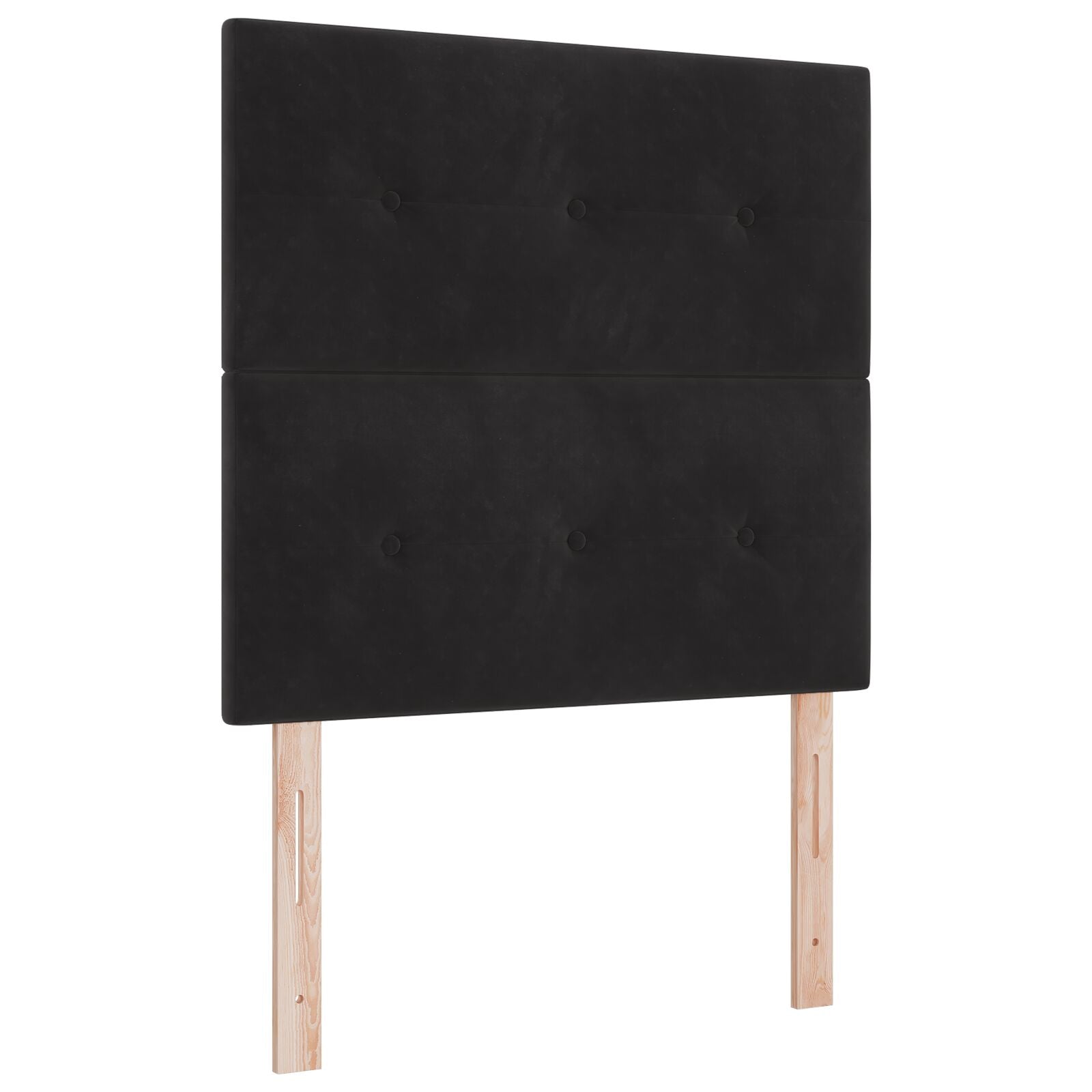 Hodegavl Med Knapper Svart 80 cm Fløyel