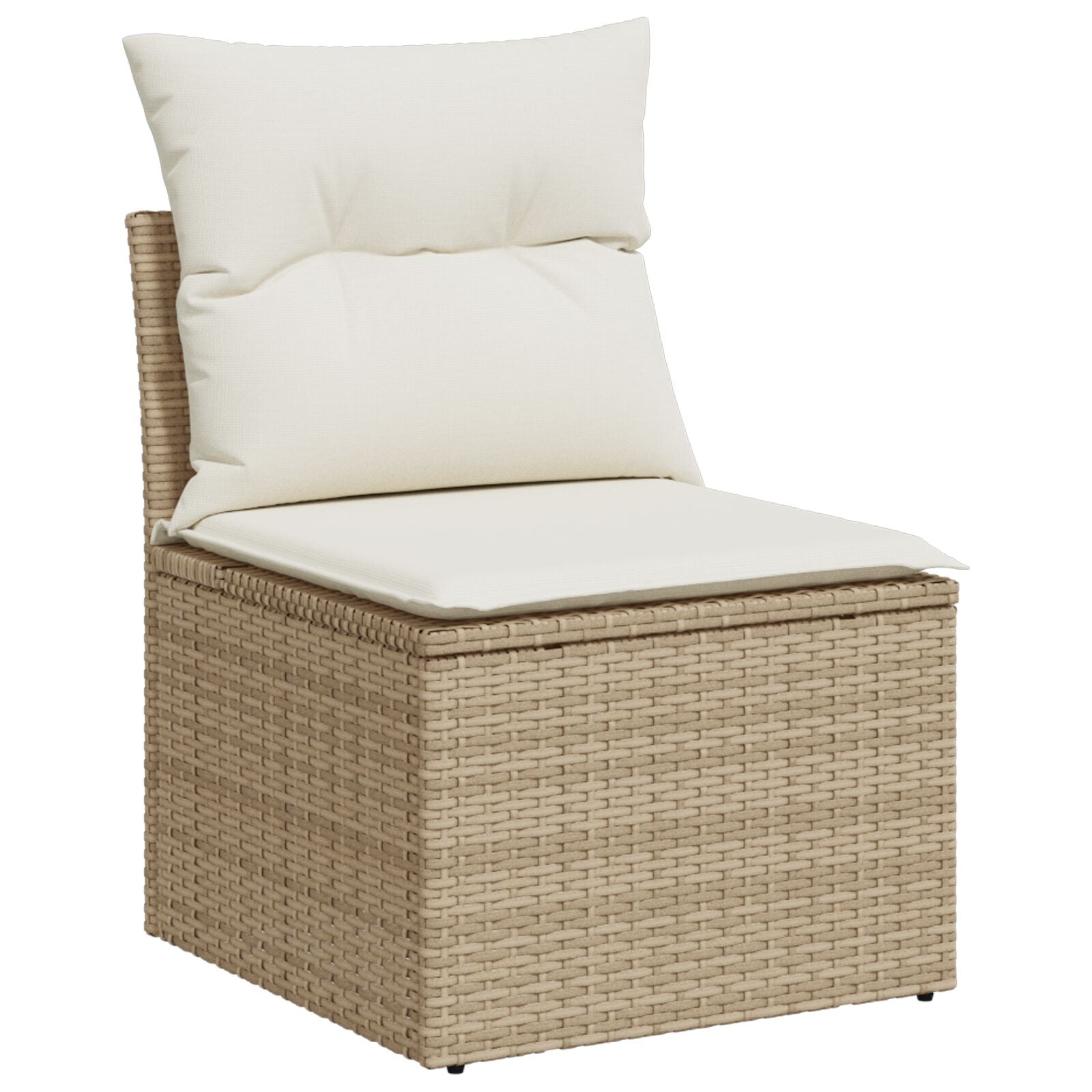 7-delt hagesofa-sett med puter Beige Poly Rattan Akasietre