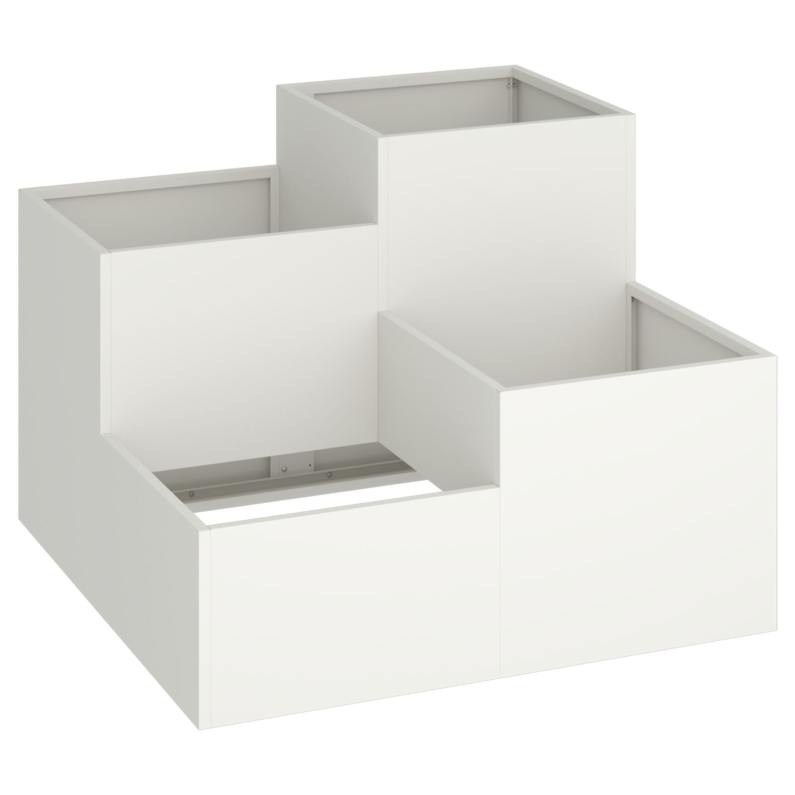 Hageplantekasse 80x80x60 cm Hvit Stål