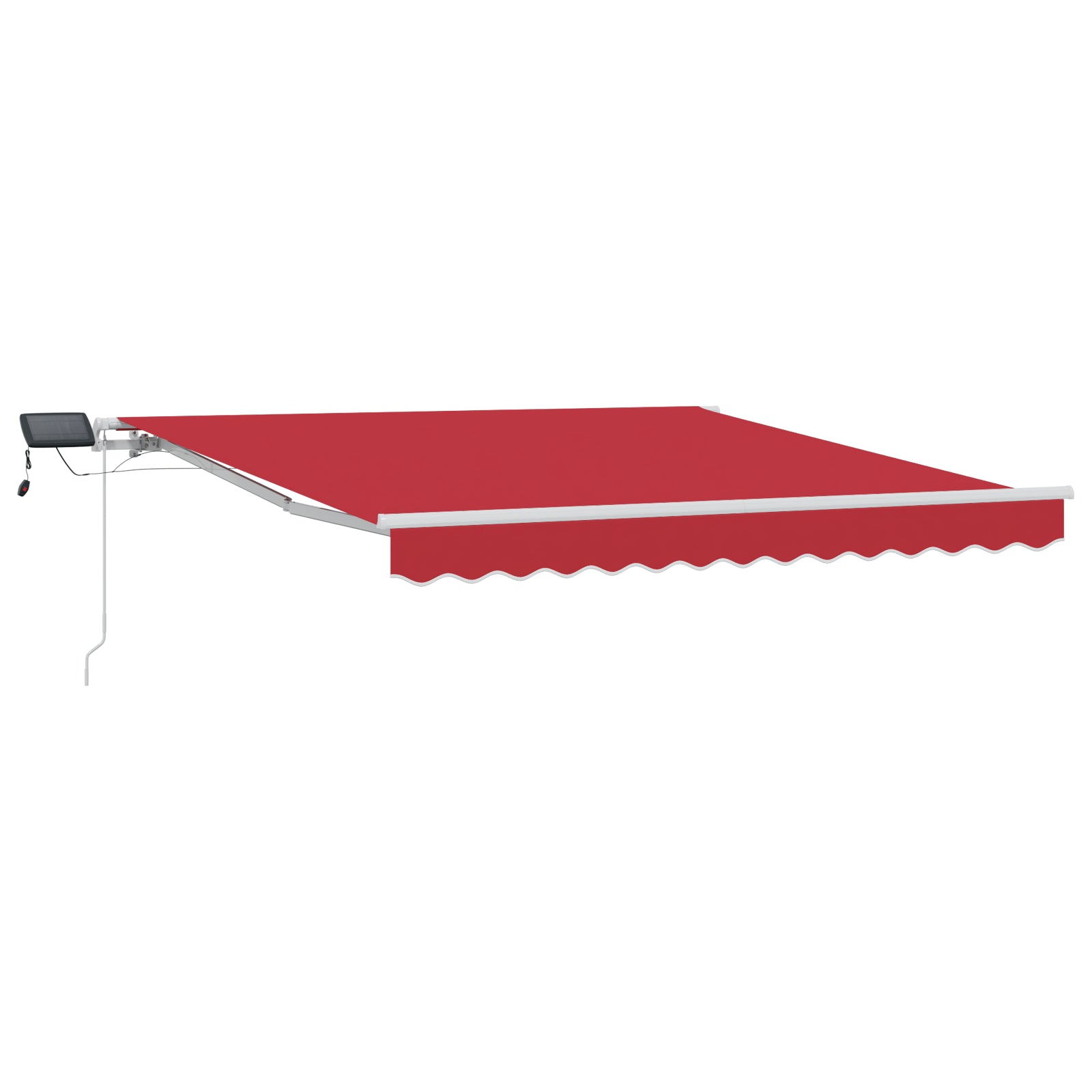 Manuell Uttrekkbar Markise med LED Rød 300x250 cm, vidaXL Markiseduk for 3x2.5 m ramme Rød