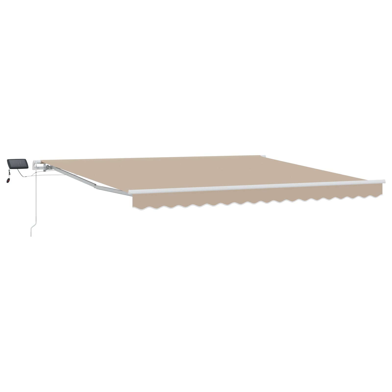 Manuell Uttrekkbar Markise med LED Beige 400x300 cm, vidaXL Markise Erstatningsstoff for 4x3 m Ramme Beige