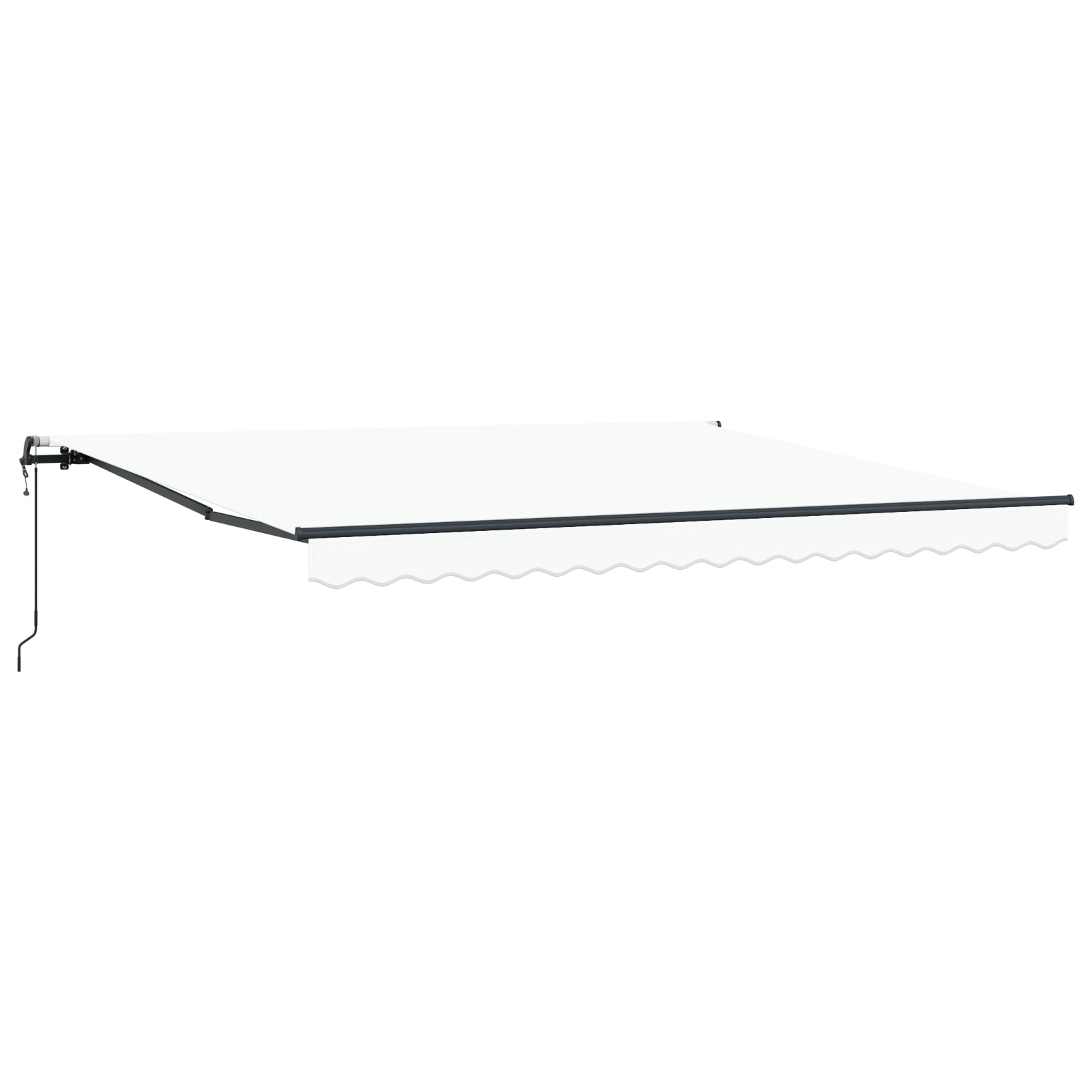 Automatisk Uttrekkbar Markise Hvit 400x350 cm, vidaXL Markiseduk for 4x3,5 m Ramme Hvit