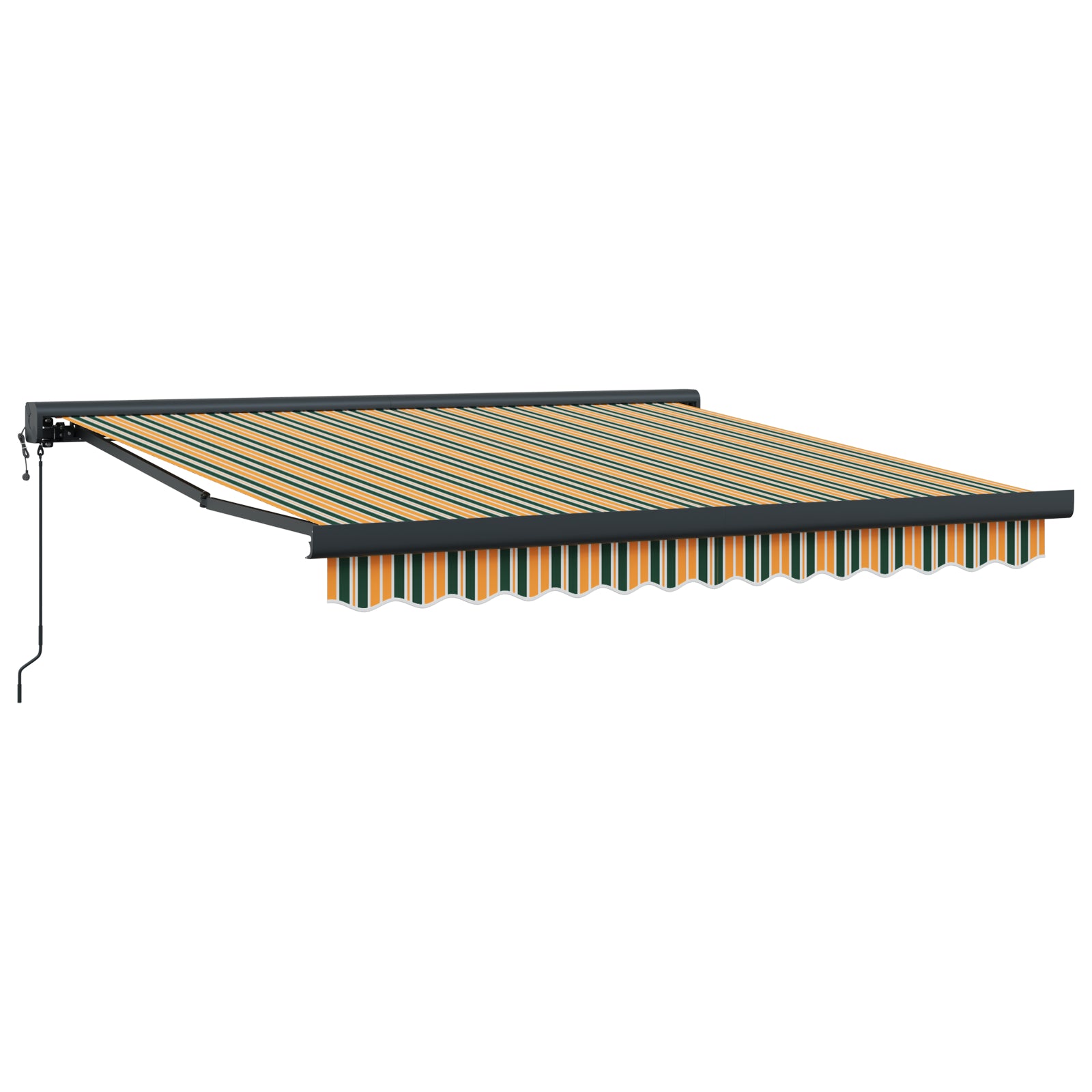 Automatisk Uttrekkbar Markise Grønn og Gul 350x250 cm, vidaXL Markise Erstatningsstoff for 3.5x2.5 m Ramme Grønn og Gul