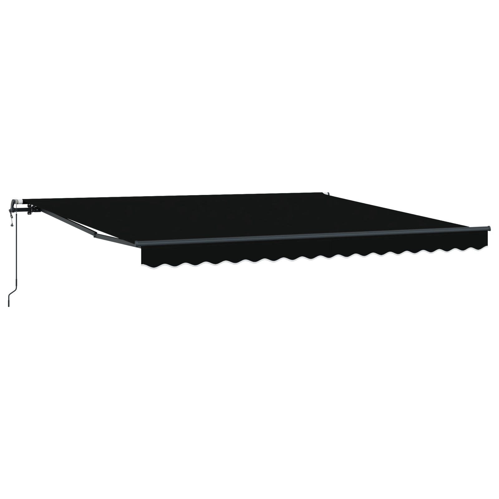 Automatisk Uttrekkbar Markise Svart 400x350 cm, vidaXL Markise Erstatningsstoff for 4x3,5 m Ramme Svart