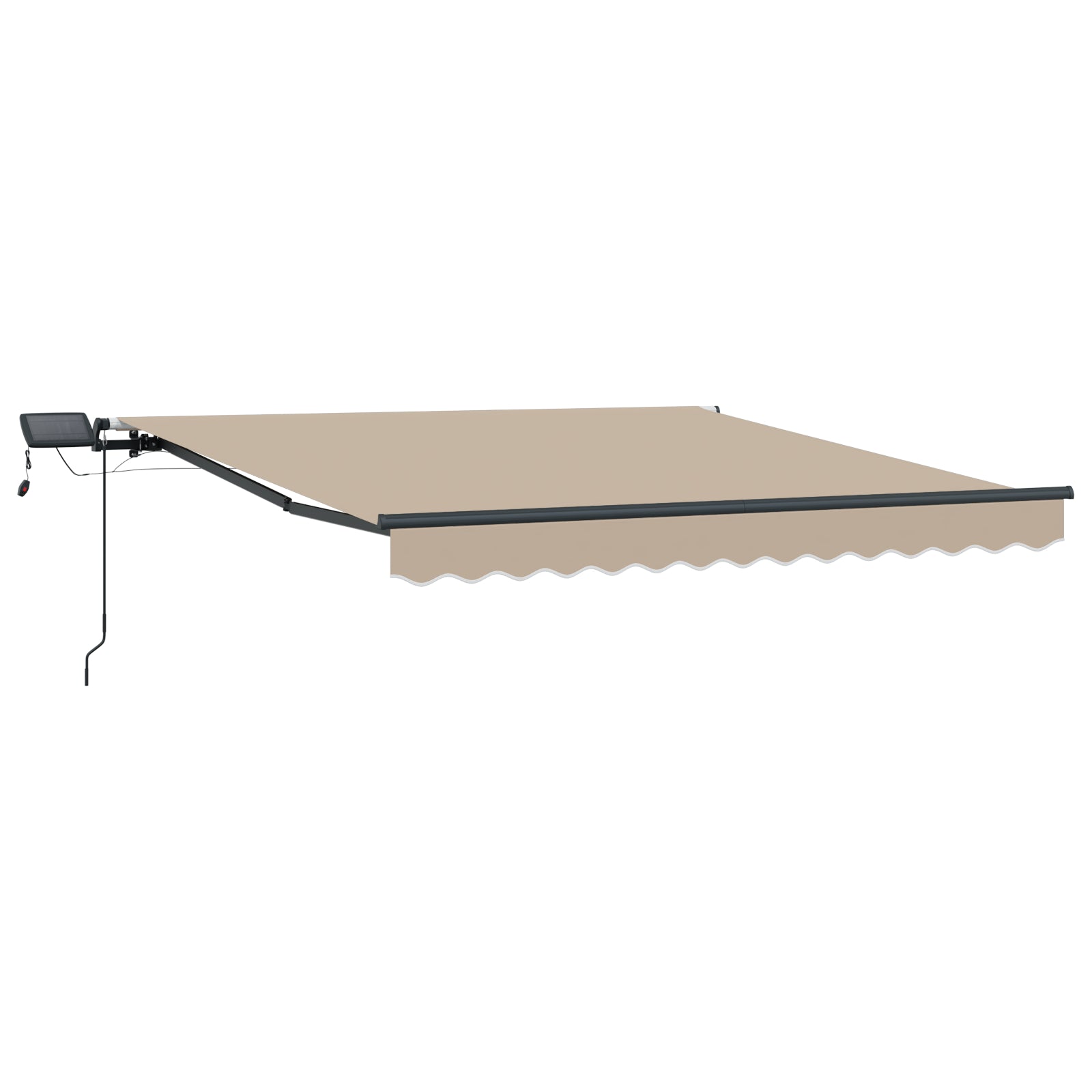 Manuell Uttrekkbar Markise med LED Beige 350x250 cm, vidaXL Markise Erstatningsstoff for 3.5x2.5 m Ramme Beige