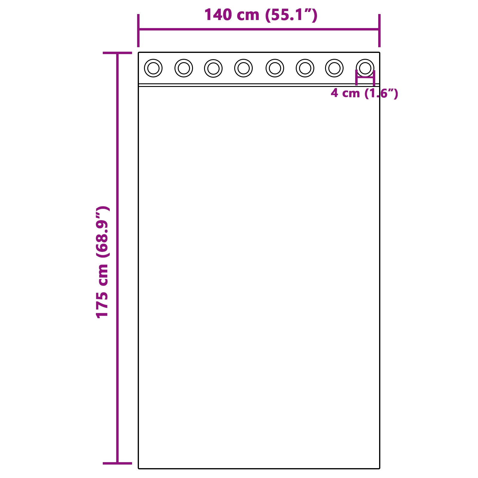 Velour Gardiner 2 stk med Øyekant Brun 175x140 cm