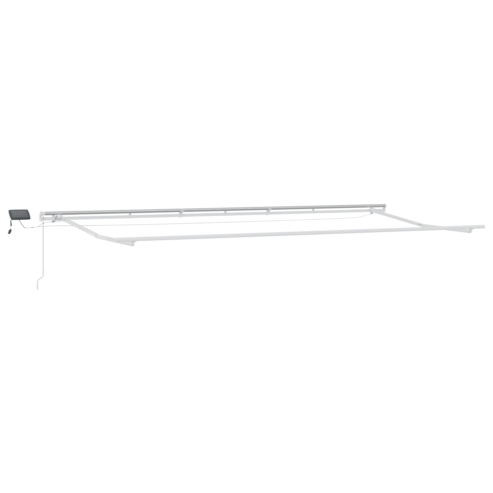 Manuell uttrekkbar markise med LED gul og oransje 600x300 cm