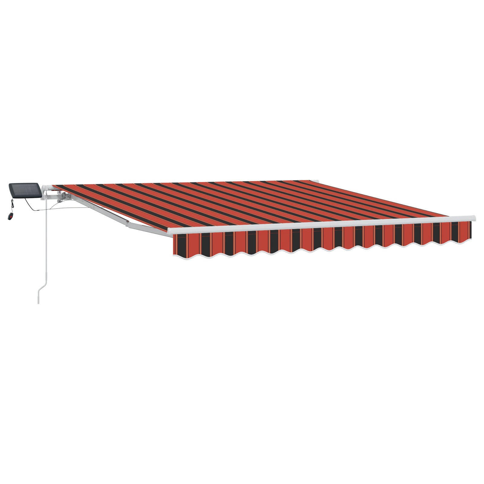 Manuell Uttrekkbar Markise med LED Oransje og Brun 300x250 cm