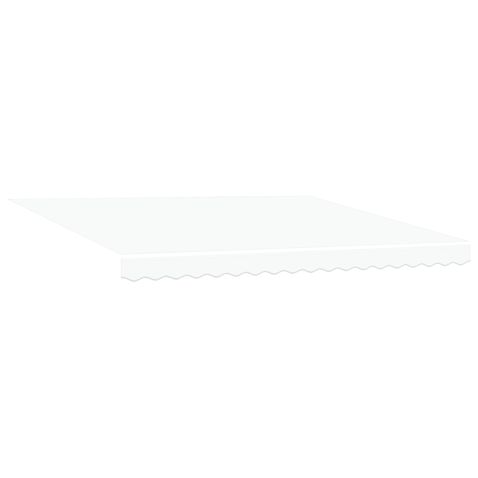 Manuell Uttrekkbar Markise Hvit 400x350 cm, vidaXL Markise Erstatningsstoff for 4x3.5 m Ramme Hvit
