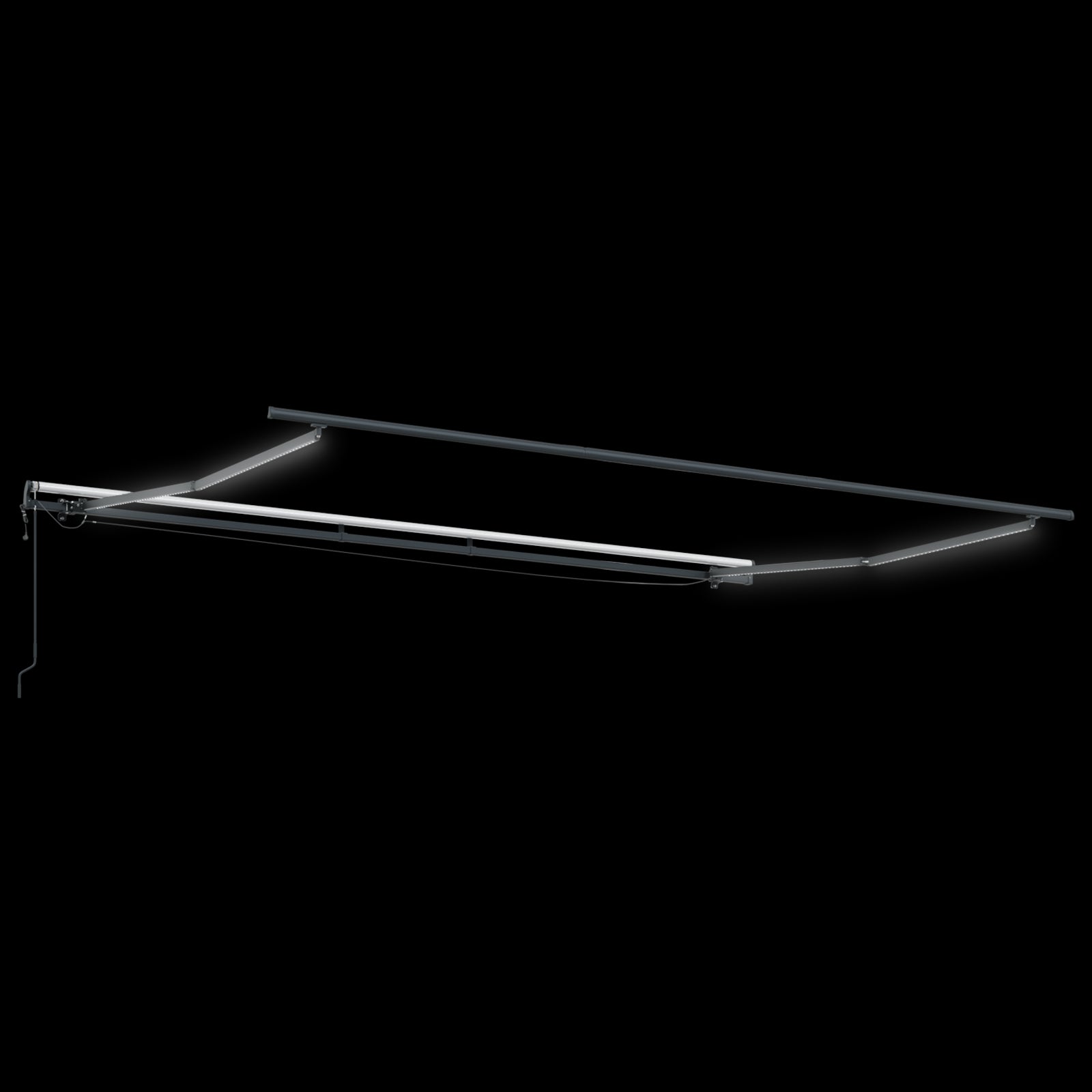 Automatisk Uttrekkbar Markise med LED Hvit 400x350 cm, vidaXL Markise Erstatningsstoff for 4x3.5 m Ramme Hvit