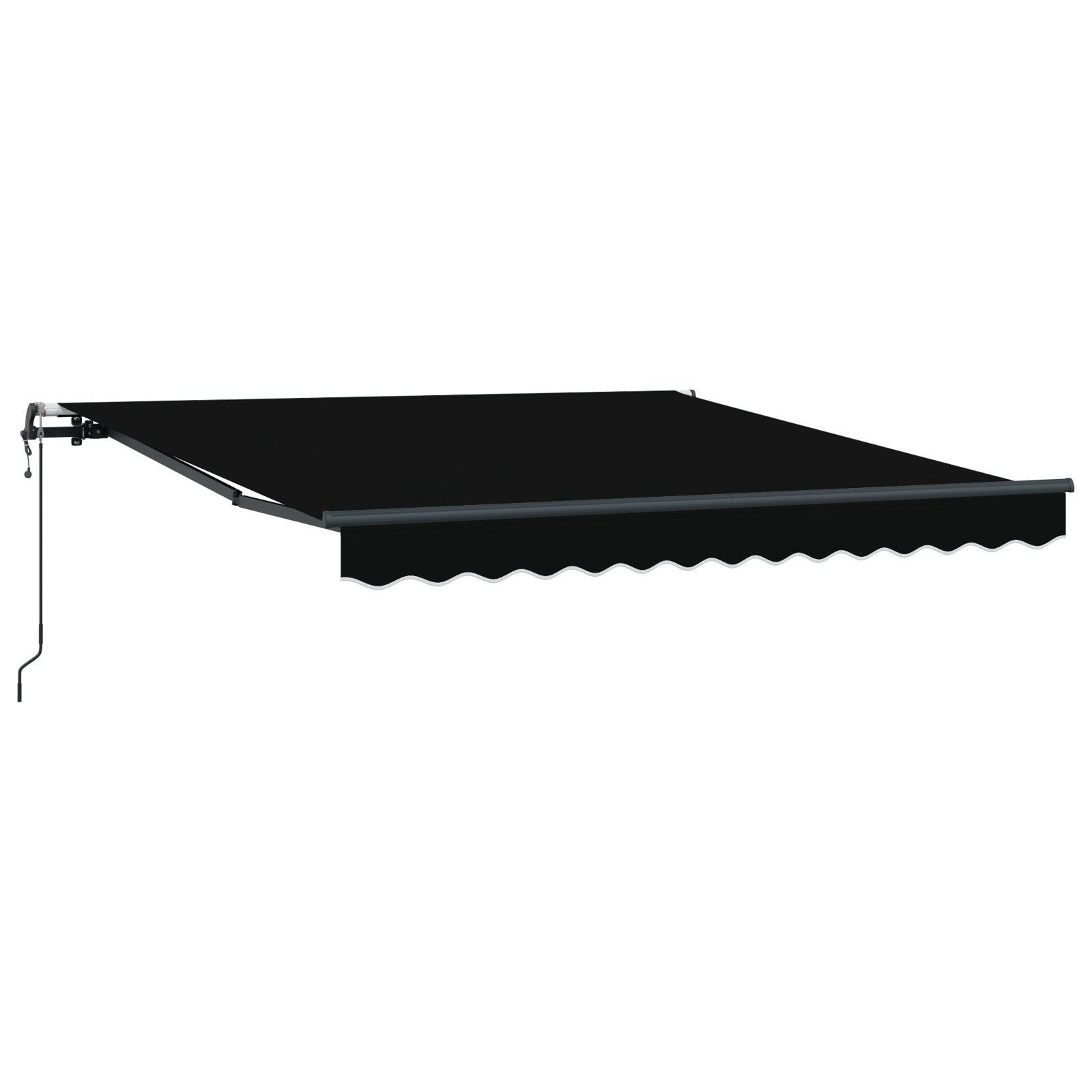 Automatisk Uttrekkbar Markise Svart 350x250 cm, vidaXL Markise Bytte Stoff for 3.5x2.5 m Ramme Svart