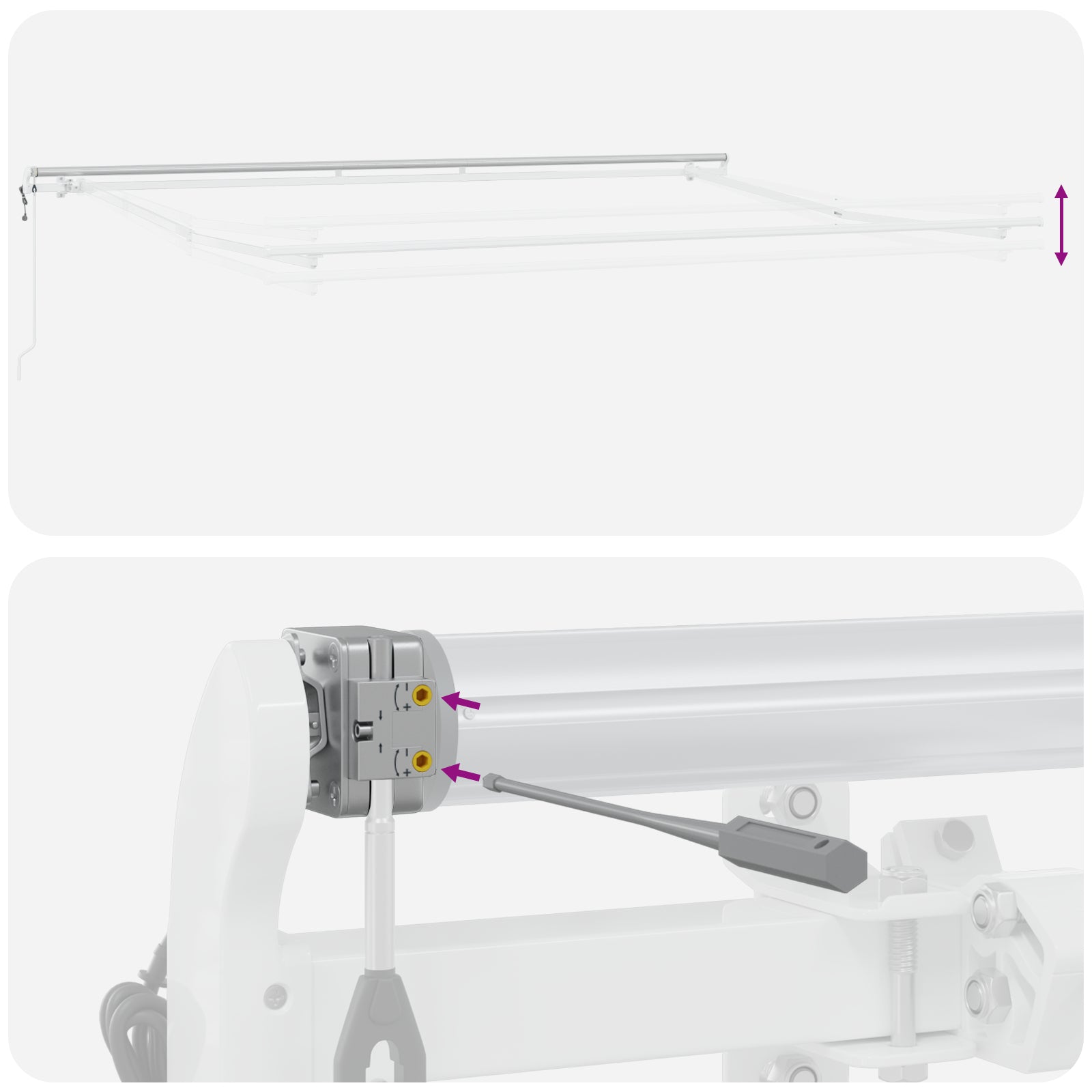 Automatisk Uttrekkbar Markise Hvit 400x350 cm, vidaXL Markise Erstatningsstoff for 4x3.5 m Ramme Hvit