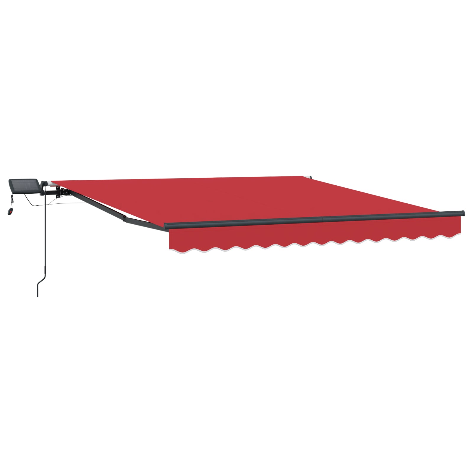 Manuell Uttrekkbar Markise med LED Rød 350x250 cm, vidaXL Markise Erstatningsstoff for 3.5x2.5 m Ramme Rød